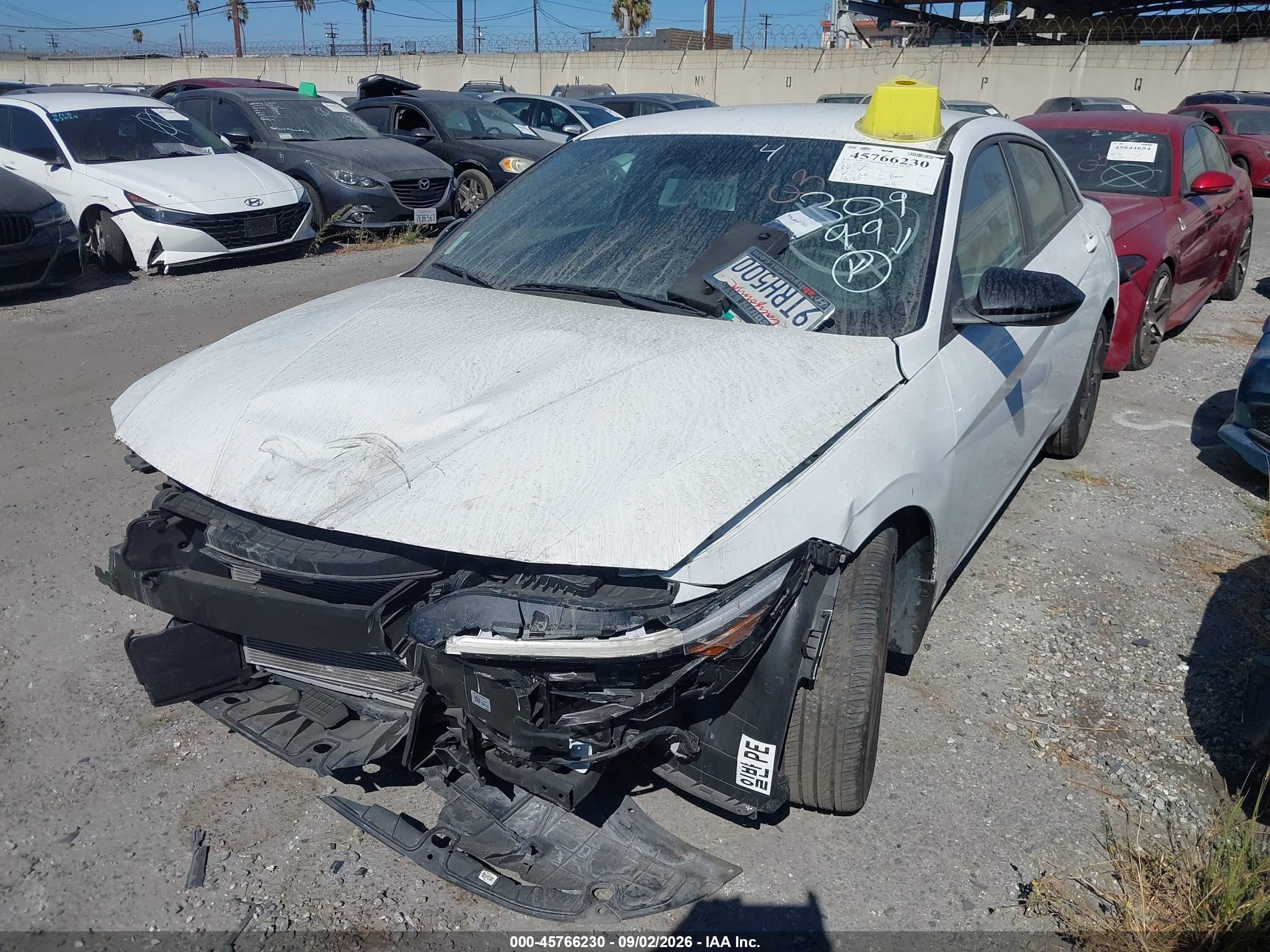 2025 Hyundai Elantra VIN KMHLM4DG8SU959556 IAAI salvage auction — Front End, Salvage Certificate (California), sold $5,300 on 2026-09-05 (photo 2)