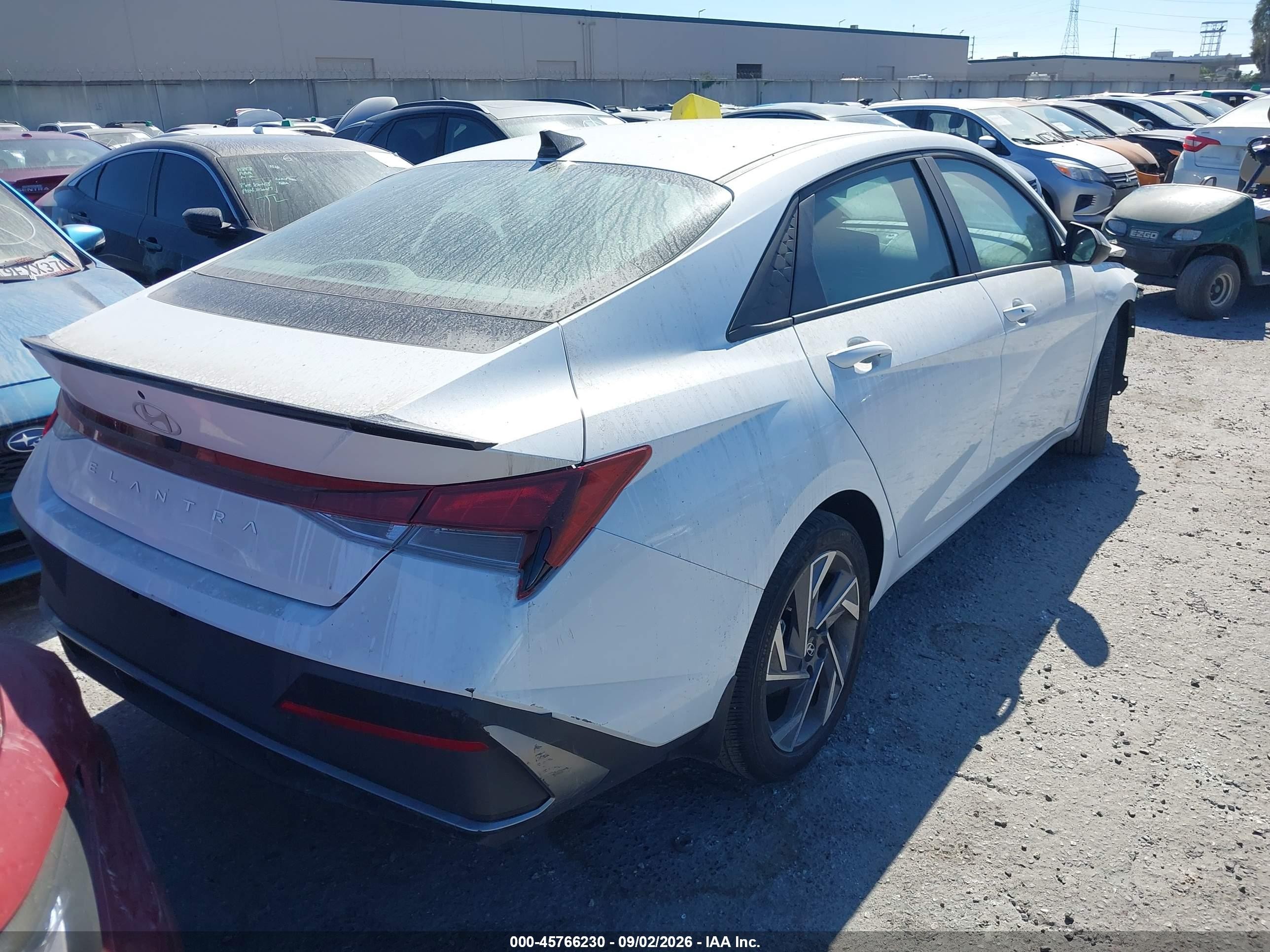 2025 Hyundai Elantra VIN KMHLM4DG8SU959556 IAAI salvage auction — Front End, Salvage Certificate (California), sold $5,300 on 2026-09-05 (photo 4)