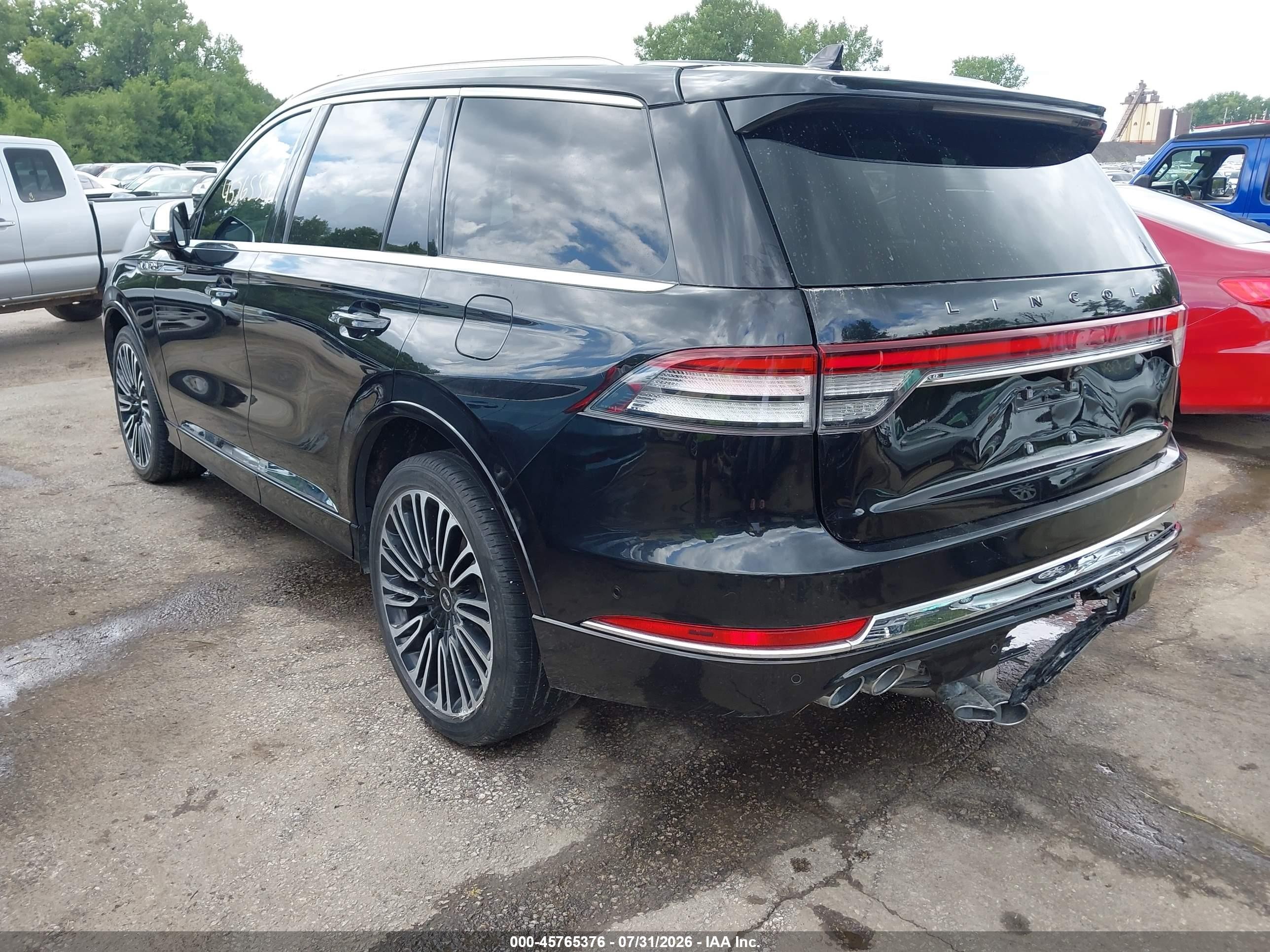2022 Lincoln Aviator VIN 5LM5J9XC3NGL20895 IAAI salvage auction — Rear End, Salvage (Missouri), sold $20,800 on 2026-09-09 (photo 3)