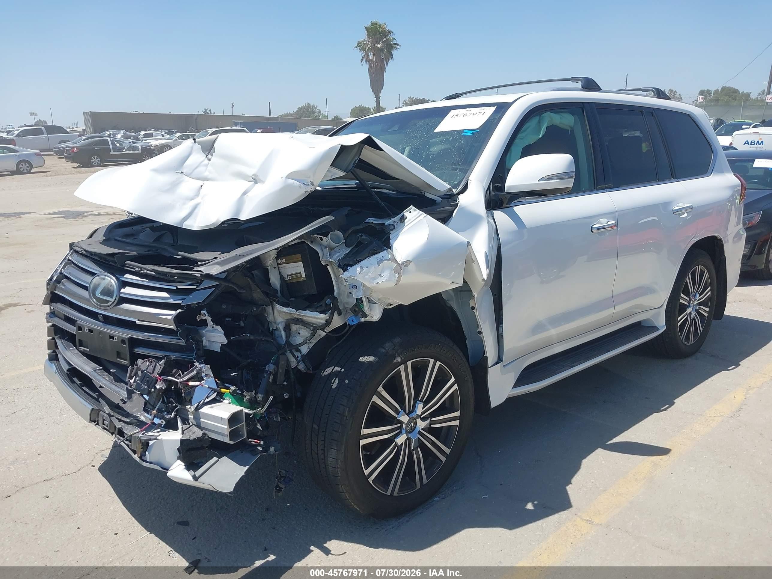 2018 Lexus LX 570 VIN JTJHY7AX1J4254730 IAAI salvage auction — Front End, Salvage (California), sold $27,750 on 2026-08-16 (photo 2)