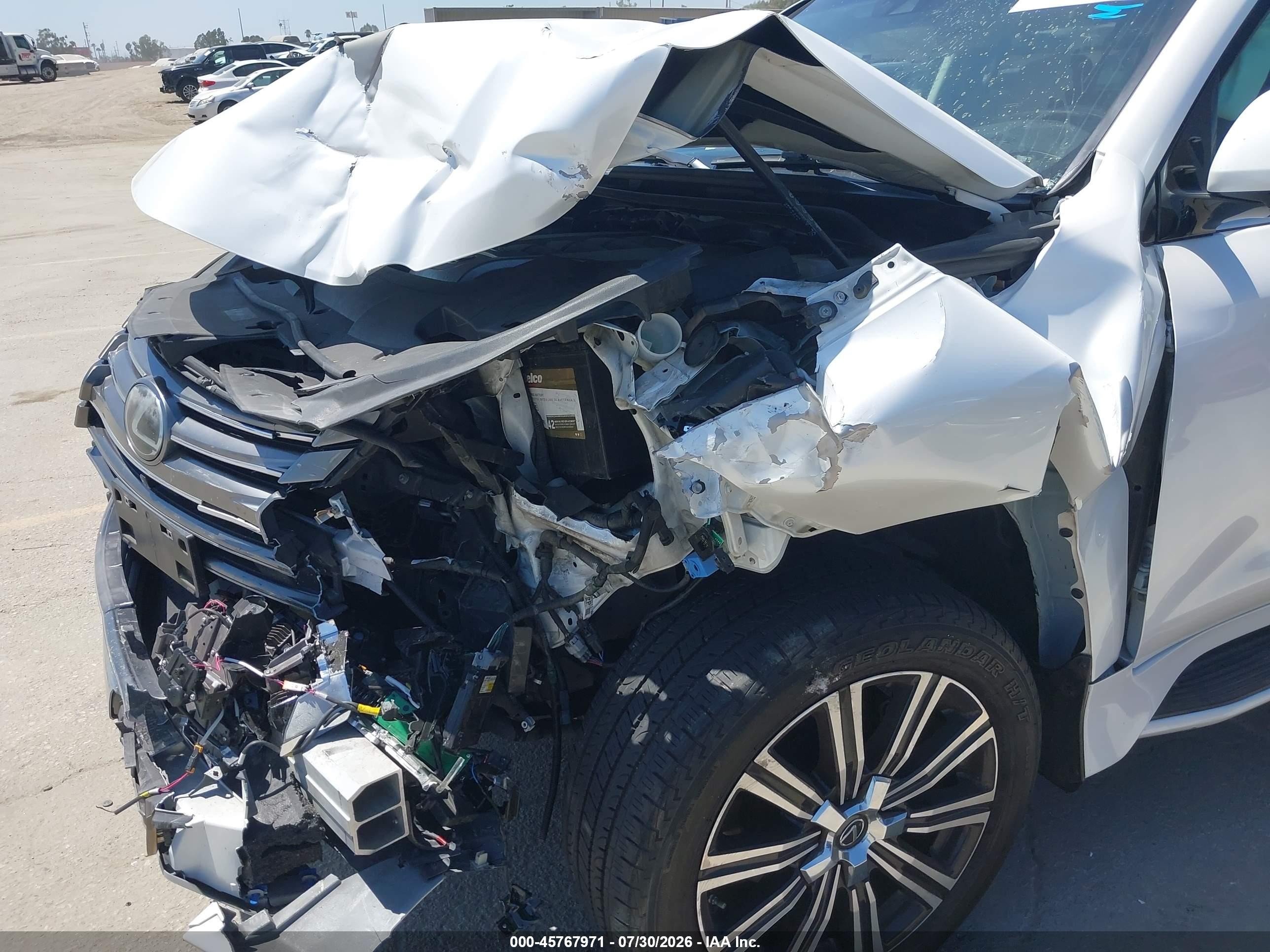 2018 Lexus LX 570 VIN JTJHY7AX1J4254730 IAAI salvage auction — Front End, Salvage (California), sold $27,750 on 2026-08-16 (photo 6)