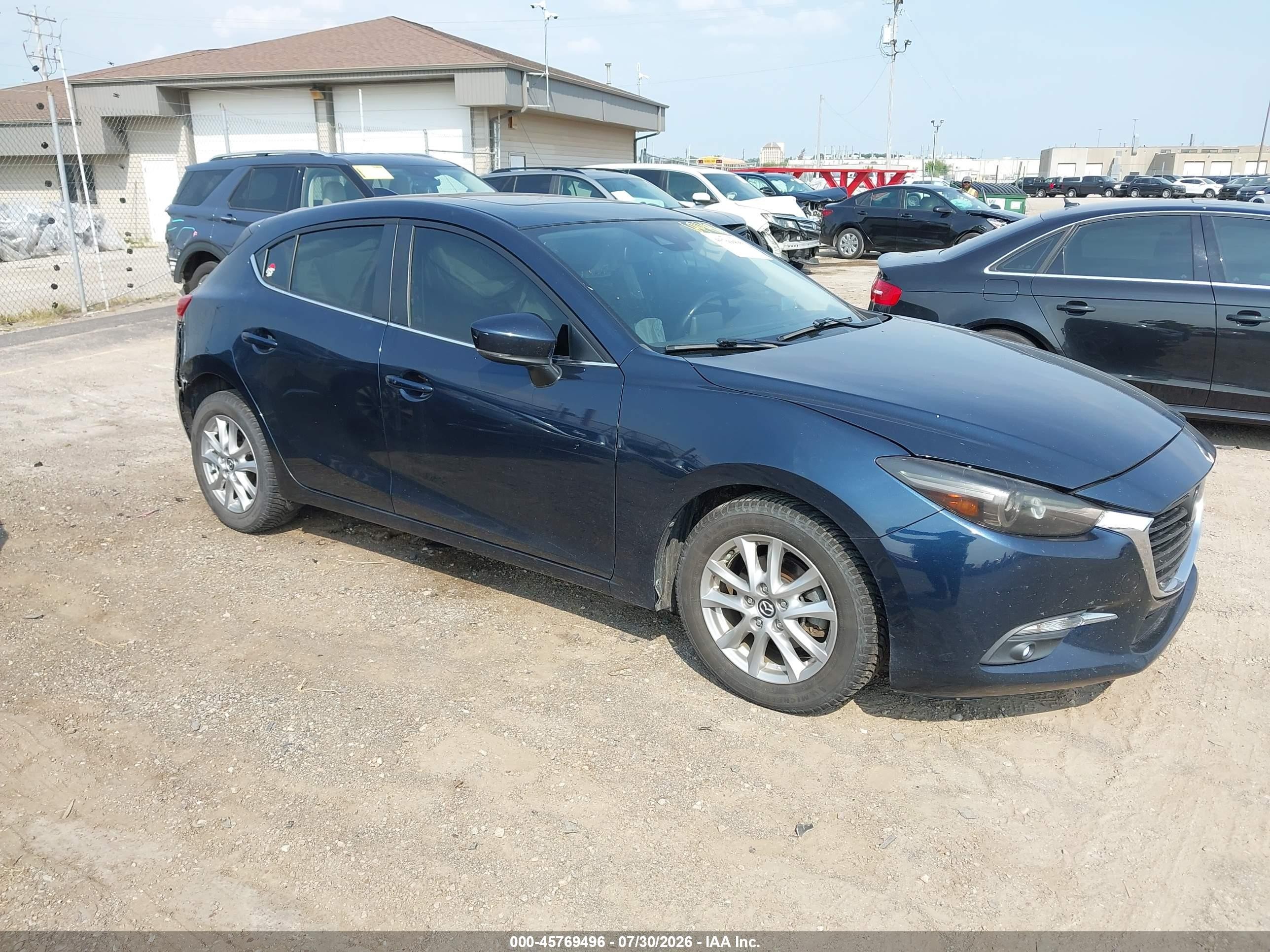 2018 Mazda 3 VIN 3MZBN1M3XJM162640 IAAI salvage auction — Rear End, Clear (Wisconsin), sold $1,650 on 2026-09-03 (photo 1)