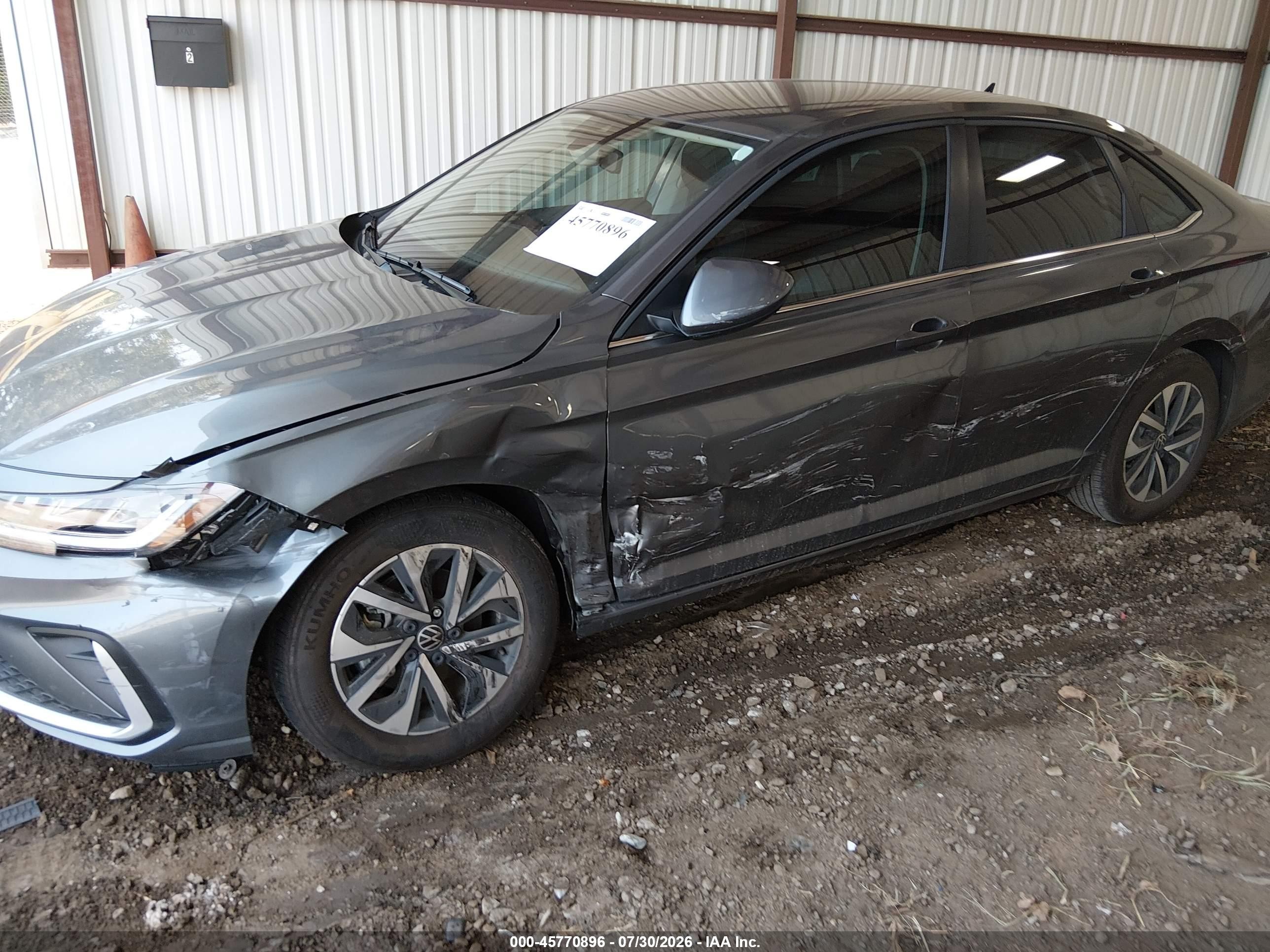 2025 Volkswagen Jetta VIN 3VW5X7BU4SM106877 IAAI salvage auction — Side, Salvage (Georgia), sold $5,900 on 2026-09-12 (photo 6)