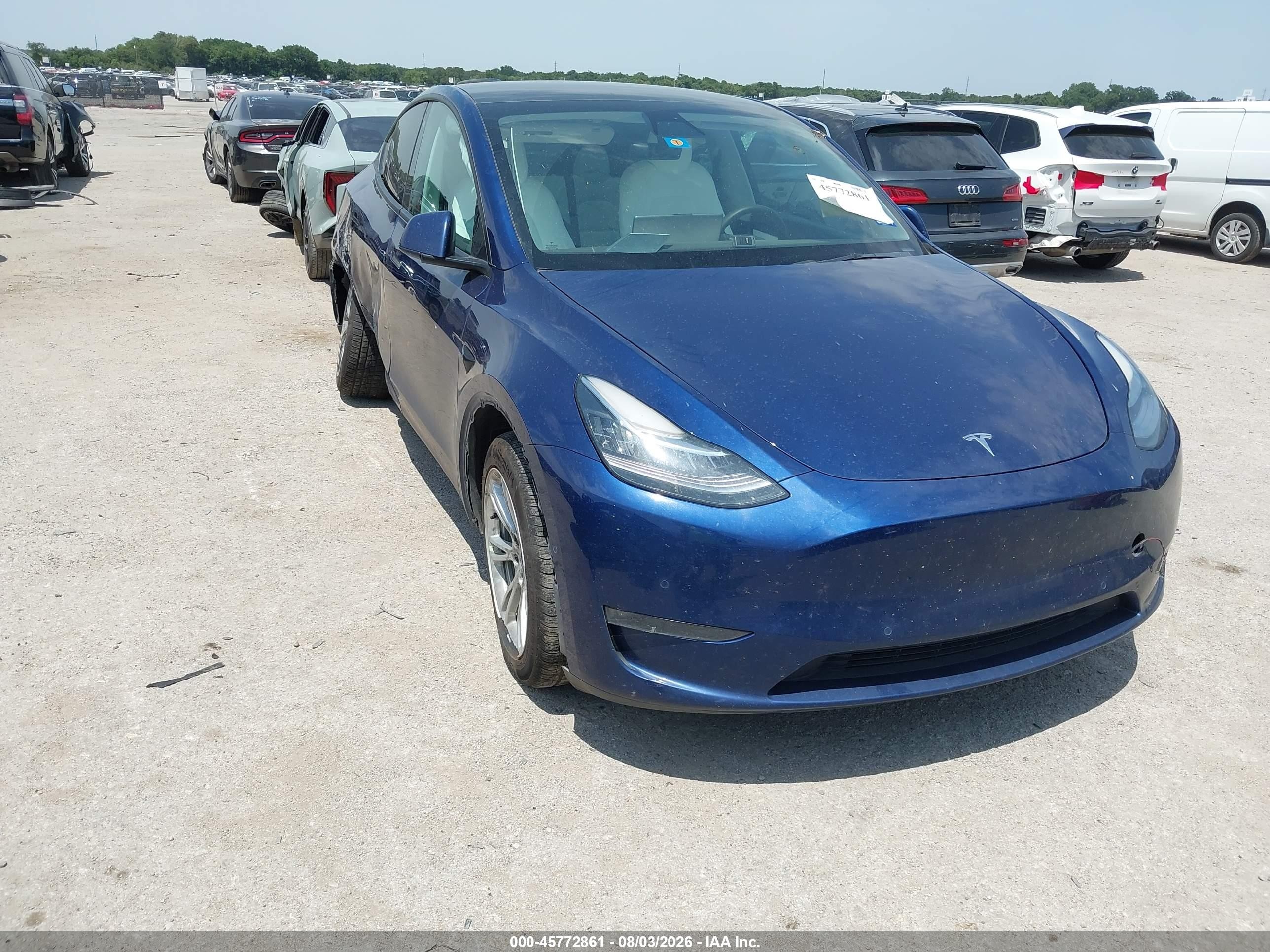 2022 Tesla Model Y VIN 7SAYGDEE0NF396095 — IAAI salvage auction photo
