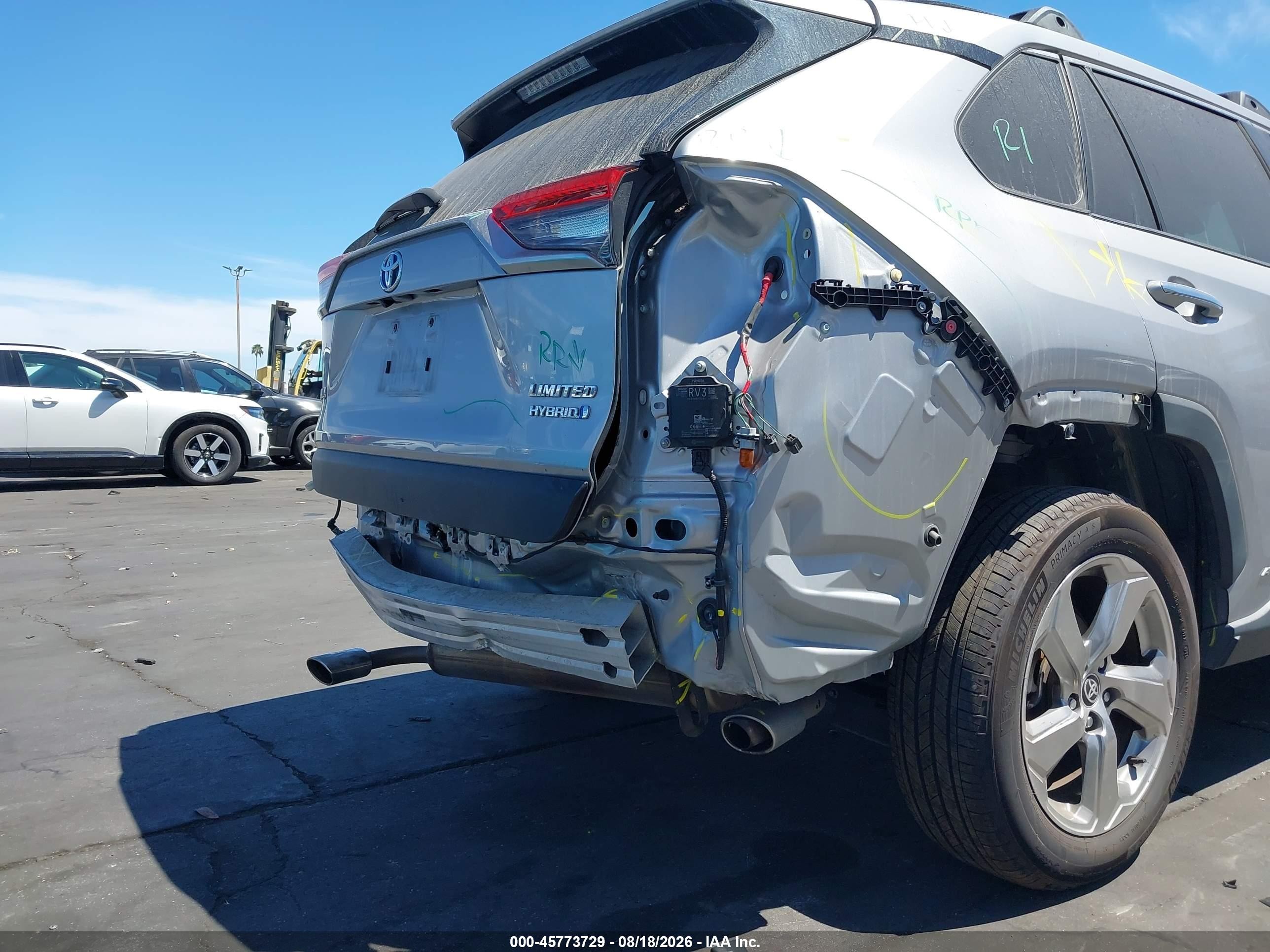 2020 Toyota RAV4 Hybrid VIN JTMDWRFV4LD072288 IAAI salvage auction — Rear End, Salvage Certificate (California), sold $13,800 on 2026-09-12 (photo 6)