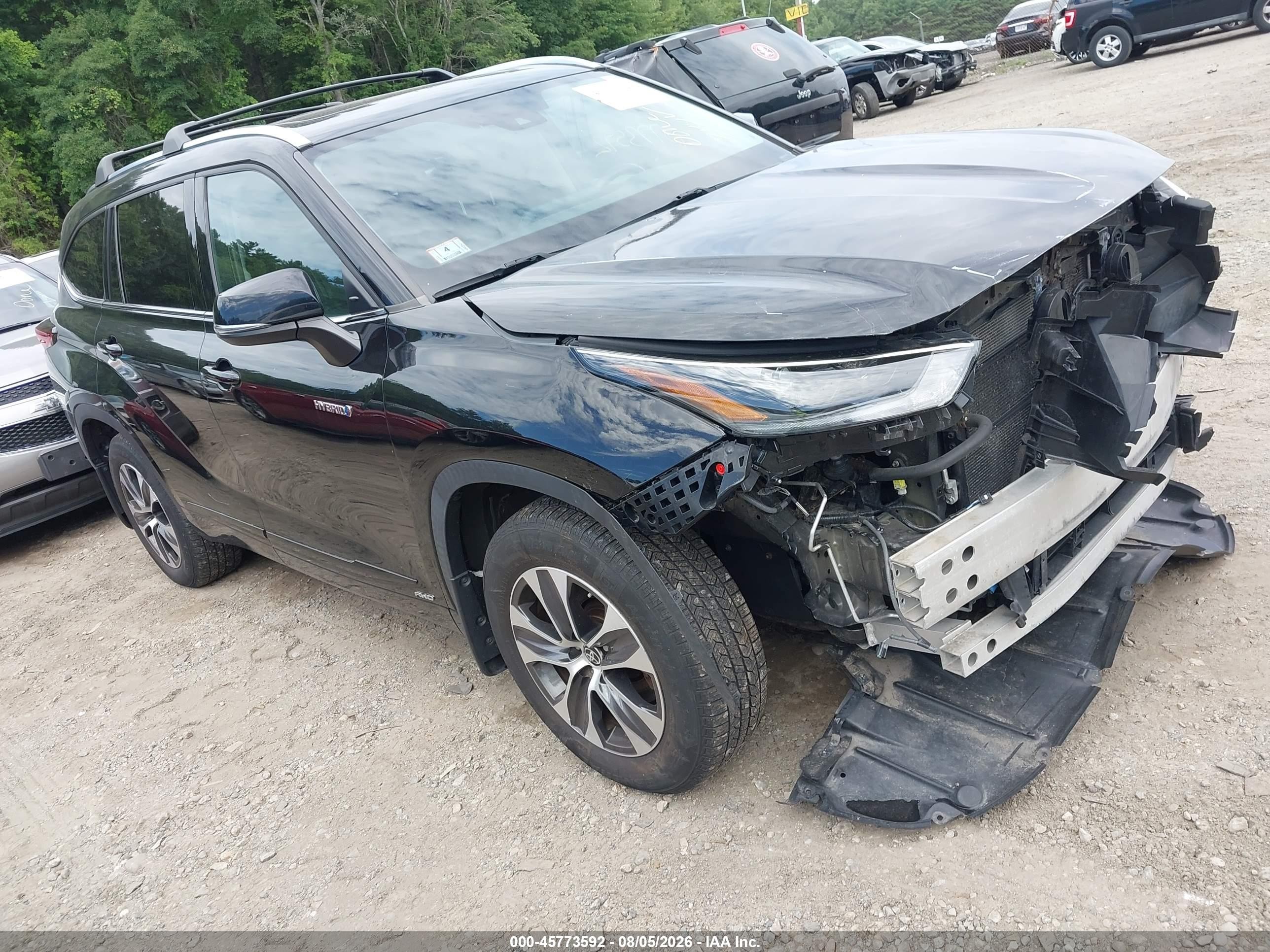2021 Toyota Highlander Hybrid VIN 5TDGBRCHXMS524922 — IAAI salvage auction photo