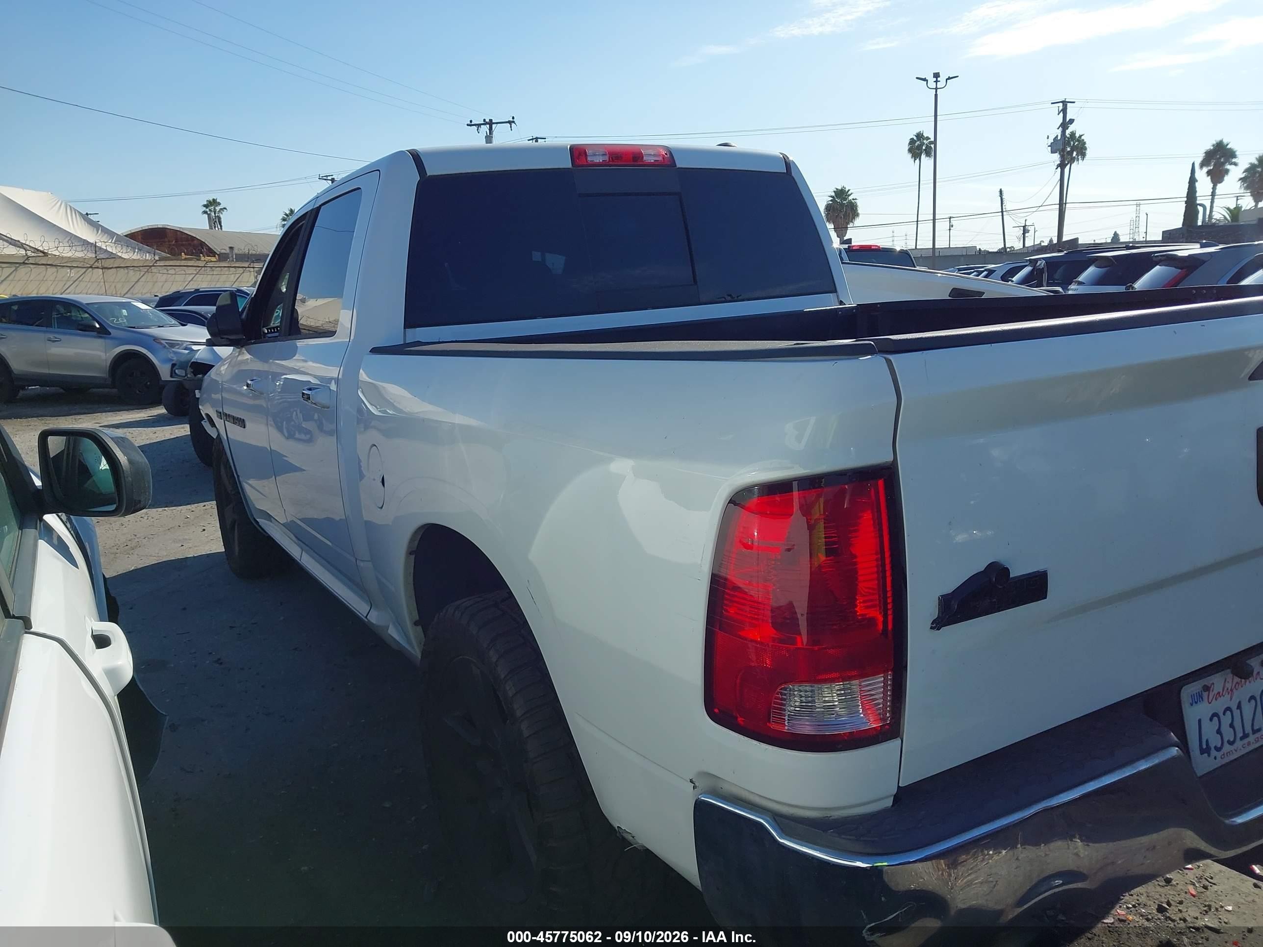 2012 Ram 1500 VIN 1C6RD7LT0CS258335 IAAI salvage auction — Front End, Salvage Certificate (California), sold $2,100 on 2026-09-12 (photo 3)