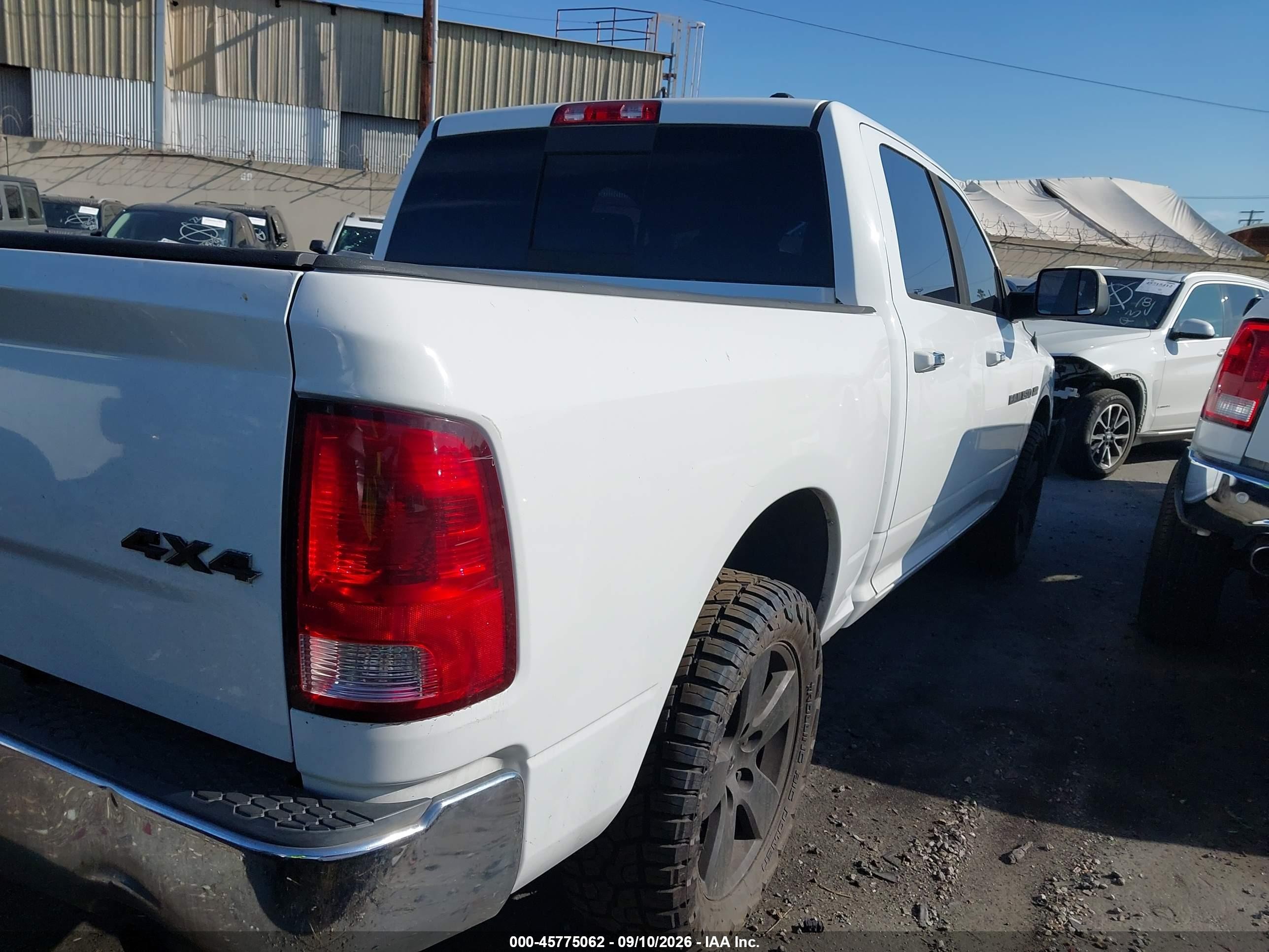 2012 Ram 1500 VIN 1C6RD7LT0CS258335 IAAI salvage auction — Front End, Salvage Certificate (California), sold $2,100 on 2026-09-12 (photo 4)