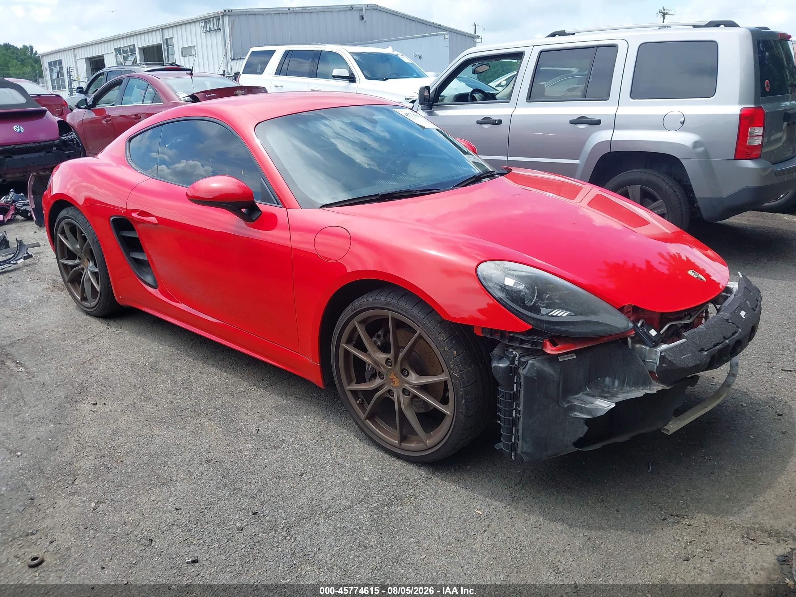 2018 Porsche 718 Cayman VIN WP0AA2A86JK260829 IAAI salvage auction — Front End, Salvage (North Carolina), sold $21,200 on 2026-09-23 (photo 1)