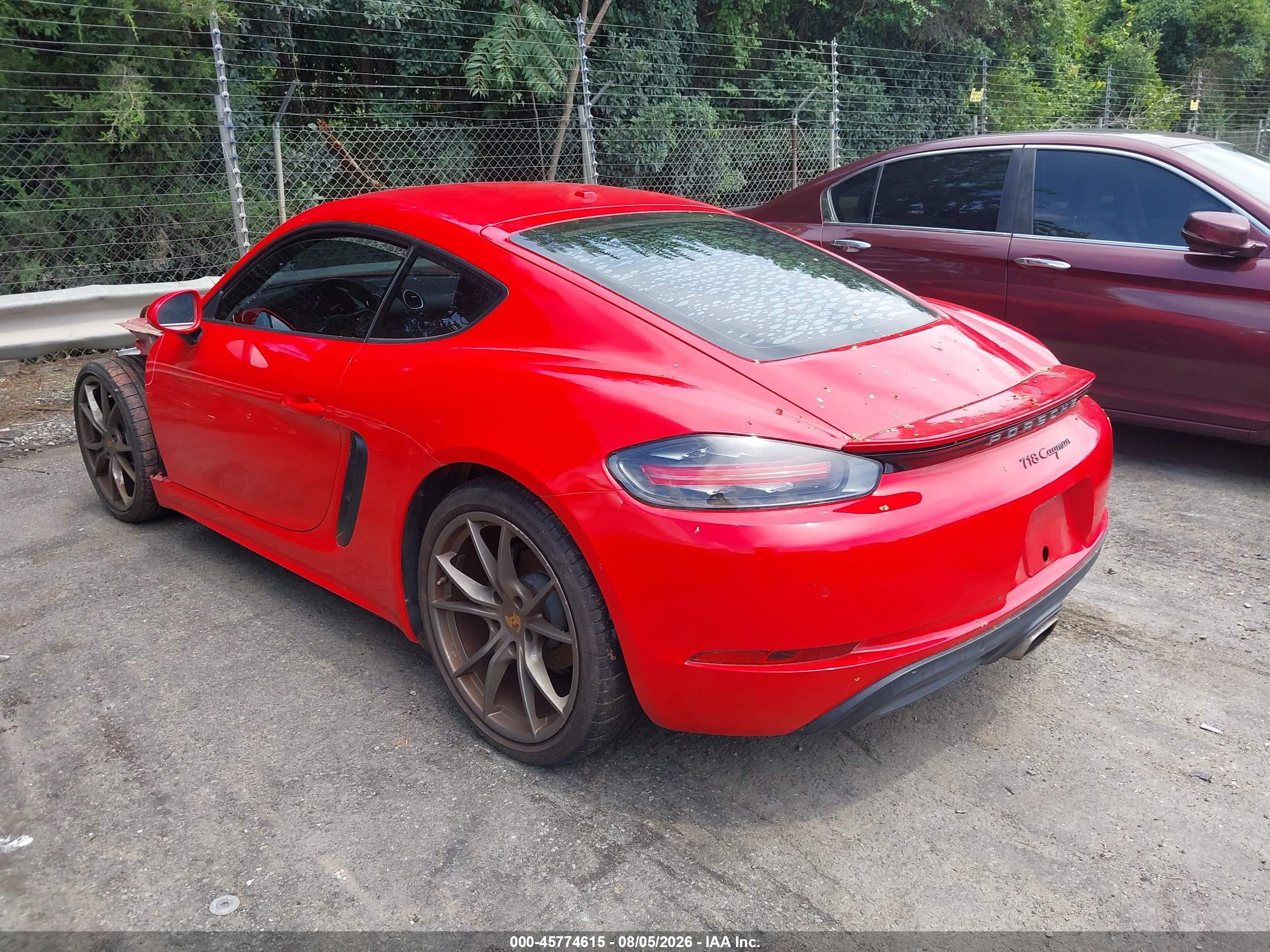 2018 Porsche 718 Cayman VIN WP0AA2A86JK260829 IAAI salvage auction — Front End, Salvage (North Carolina), sold $21,200 on 2026-09-23 (photo 3)