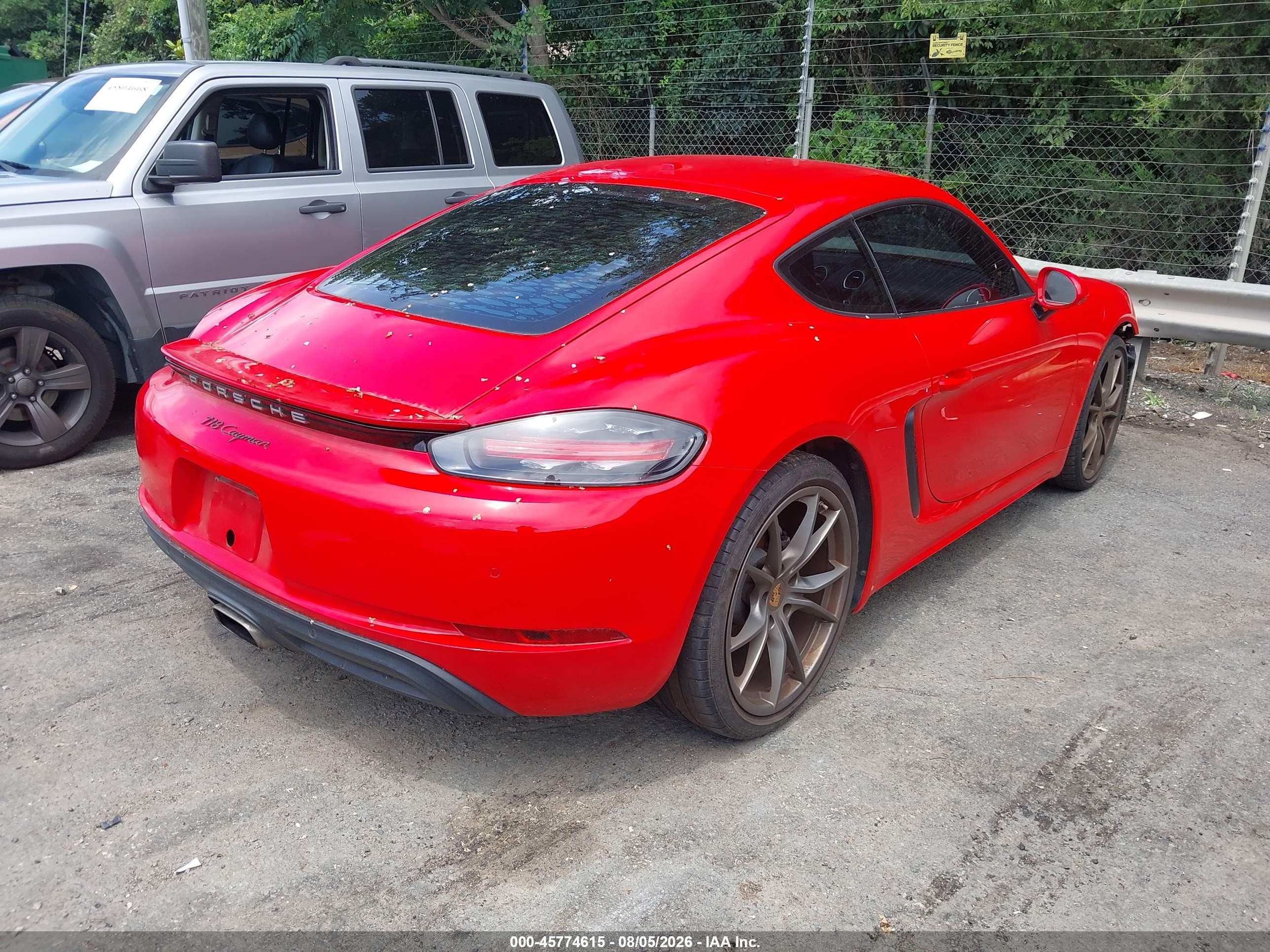 2018 Porsche 718 Cayman VIN WP0AA2A86JK260829 IAAI salvage auction — Front End, Salvage (North Carolina), sold $21,200 on 2026-09-23 (photo 4)
