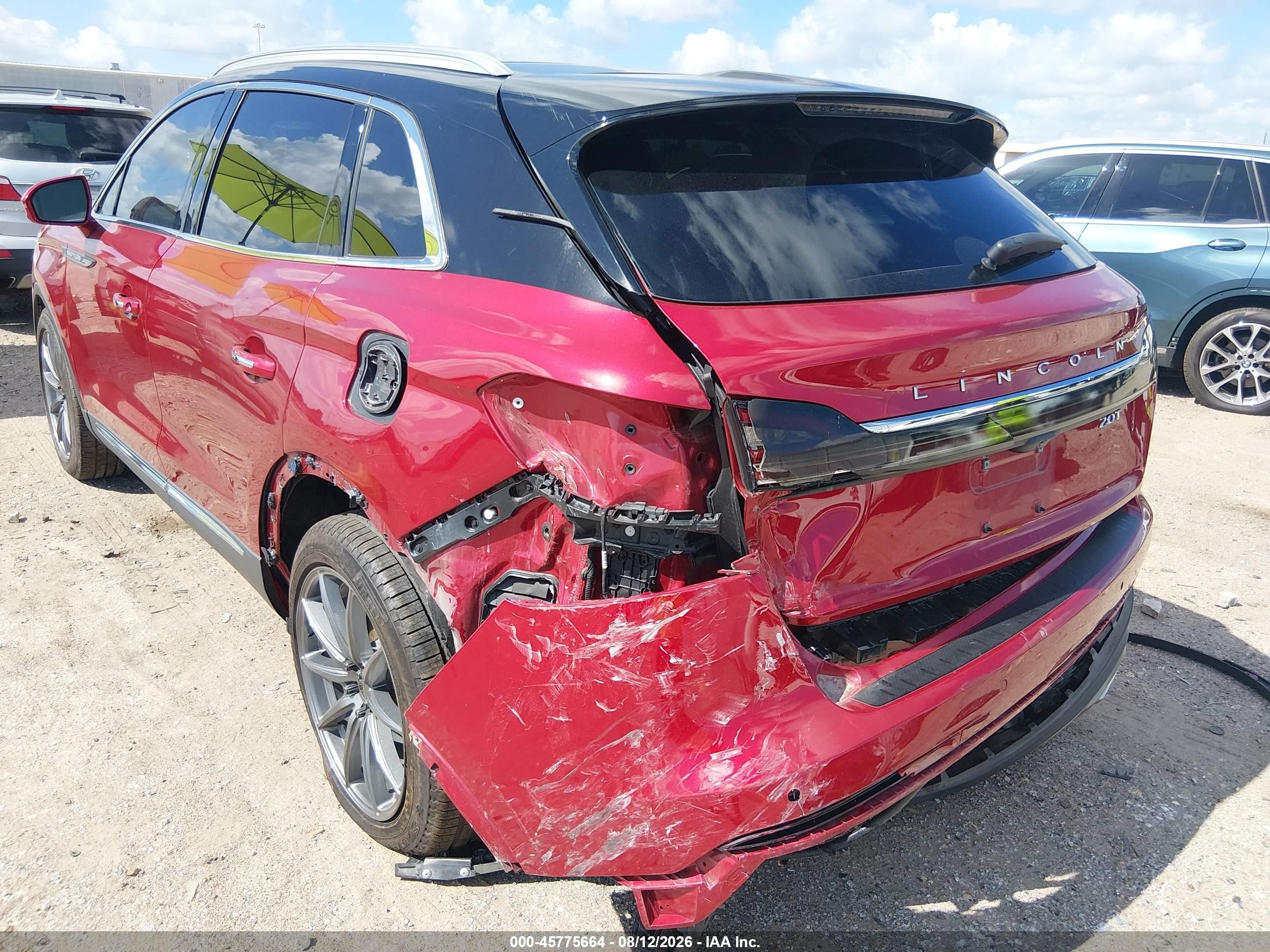2020 Lincoln Nautilus VIN 2LMPJ6K95LBL04406 IAAI salvage auction — Rear End, Original (Texas), sold $7,100 on 2026-09-12 (photo 6)