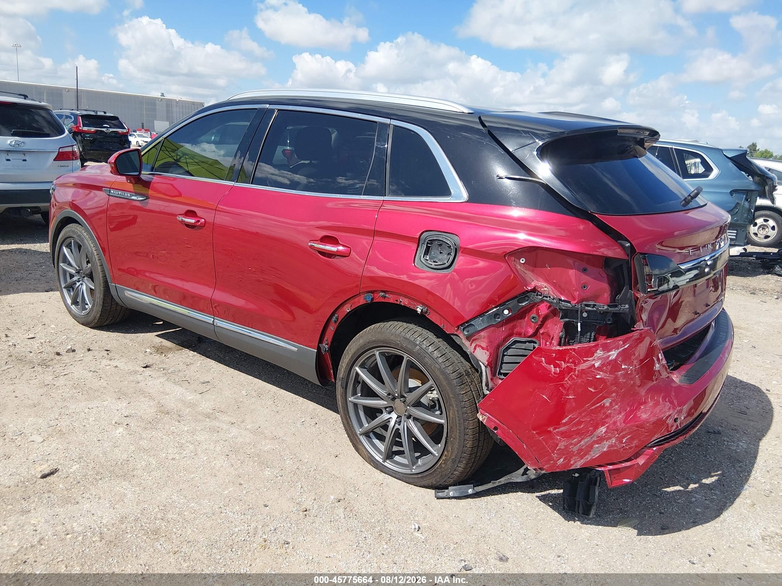 2020 Lincoln Nautilus VIN 2LMPJ6K95LBL04406 IAAI salvage auction — Rear End, Original (Texas), sold $7,100 on 2026-09-12 (photo 3)