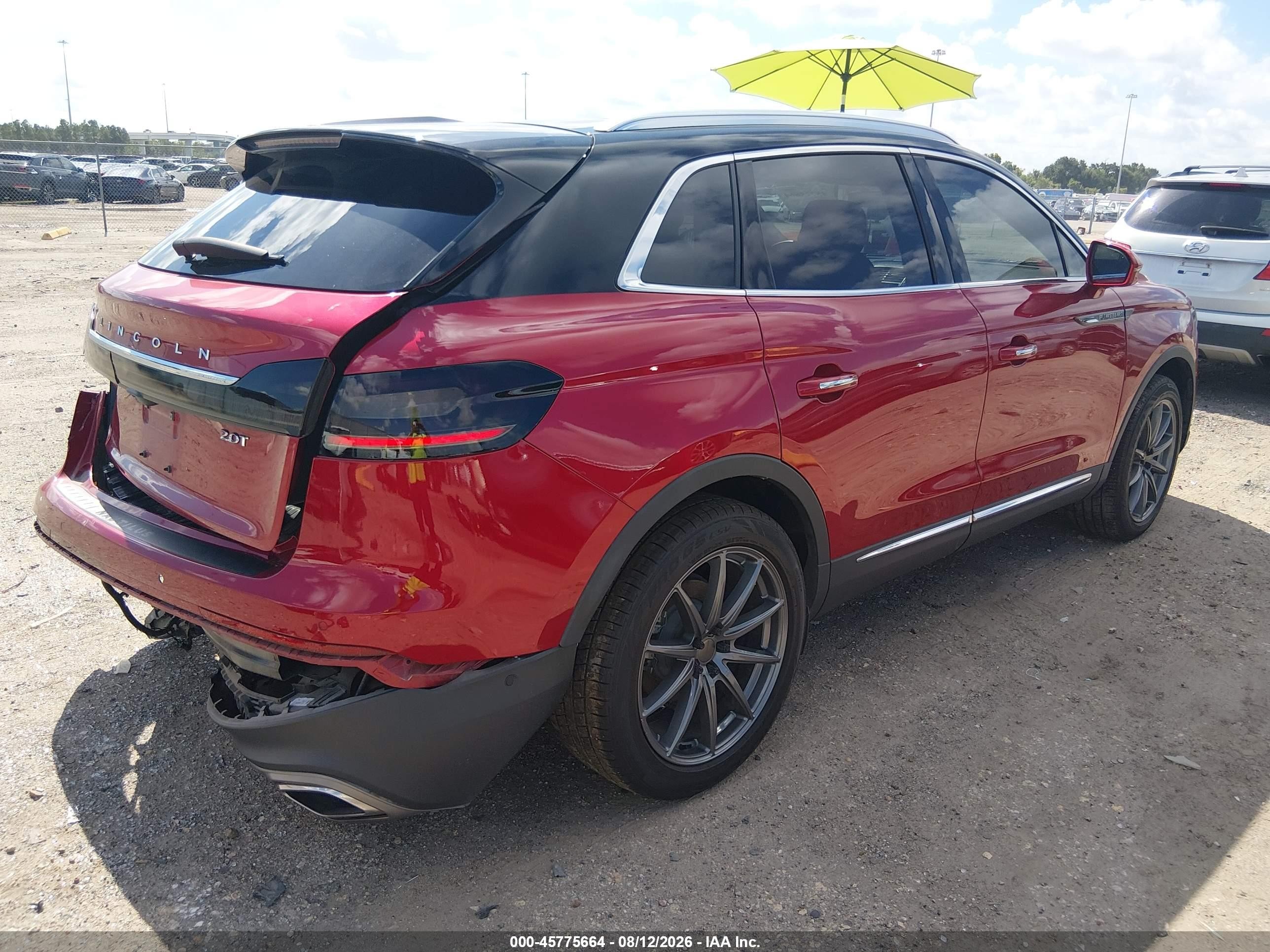 2020 Lincoln Nautilus VIN 2LMPJ6K95LBL04406 IAAI salvage auction — Rear End, Original (Texas), sold $7,100 on 2026-09-12 (photo 4)