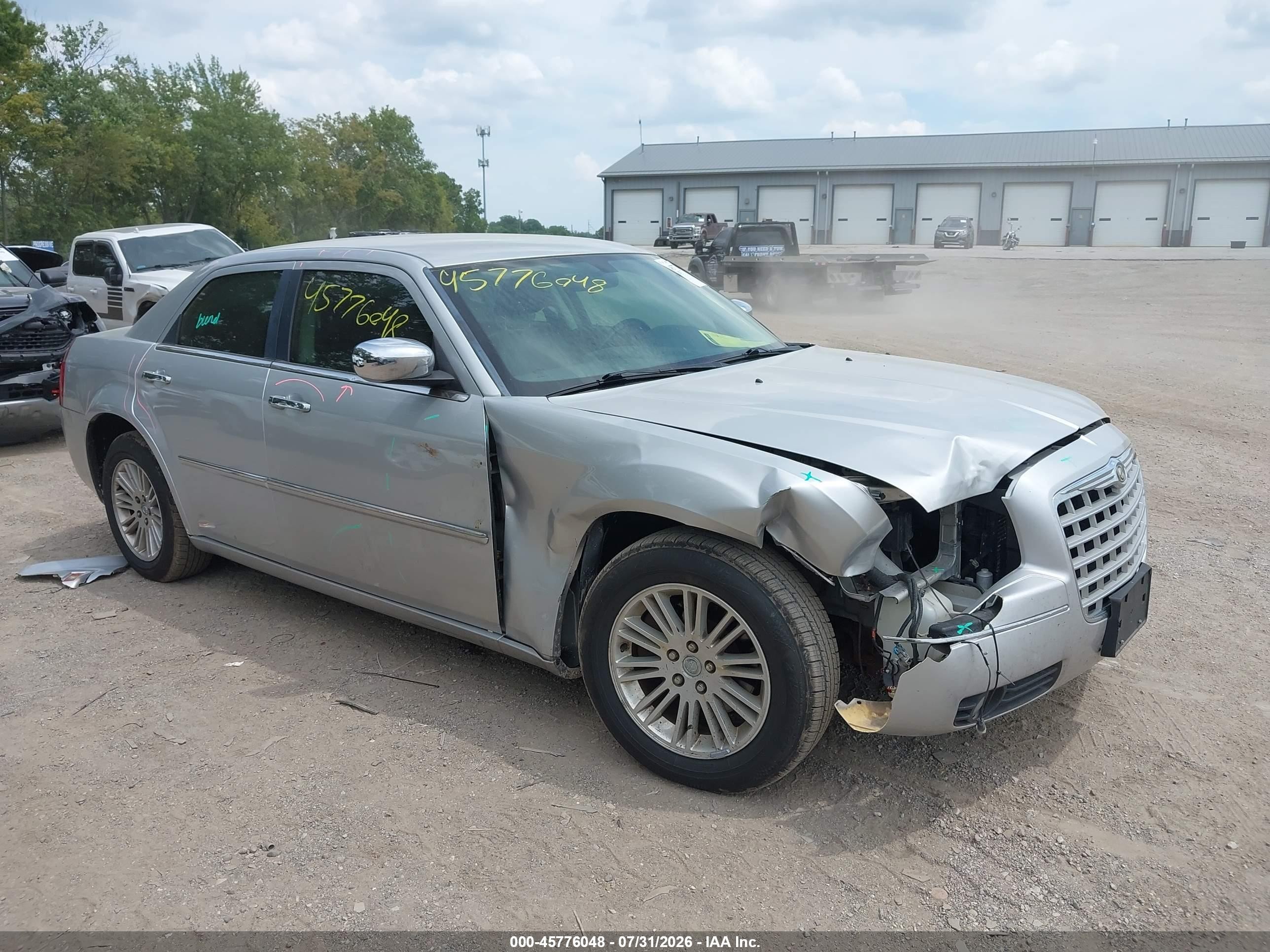 2010 Chrysler 300 VIN 2C3CA5CV8AH191523 IAAI salvage auction — Front & Rear, Clear (Indiana), sold $375 on 2026-09-09 (photo 1)