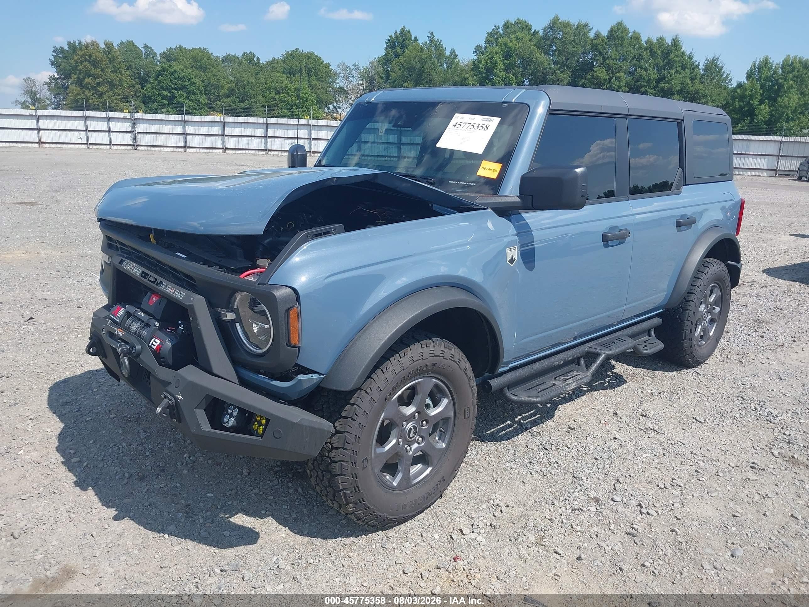 2025 Ford Bronco VIN 1FMDE7BH1SLB02483 IAAI salvage auction — Front End, Wait Title, sold $14,800 on 2026-09-20 (photo 2)