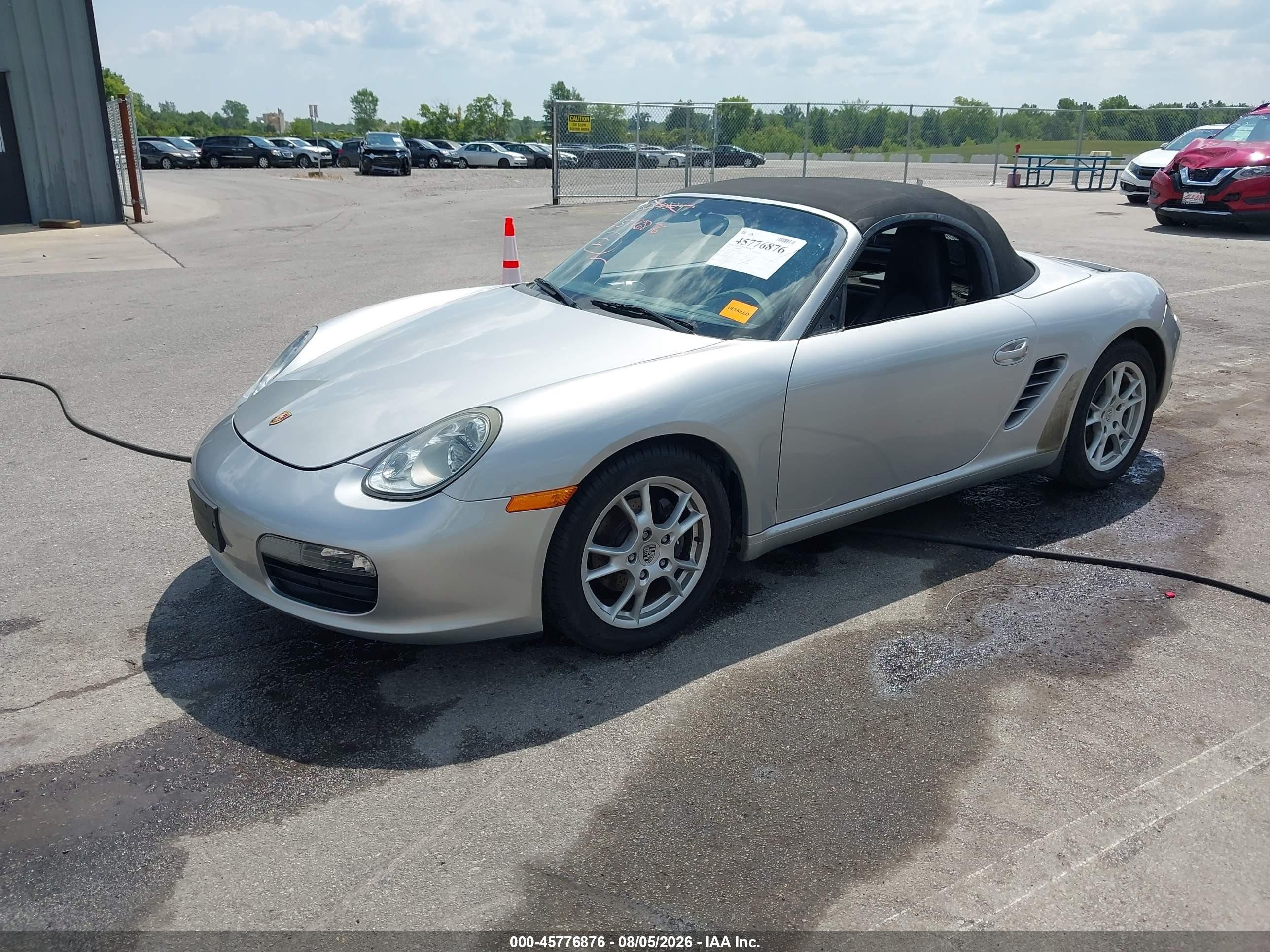 2006 Porsche Boxster VIN WP0CA29836U711658 IAAI salvage auction — Side, Clear (Indiana), sold $7,700 on 2026-09-06 (photo 2)