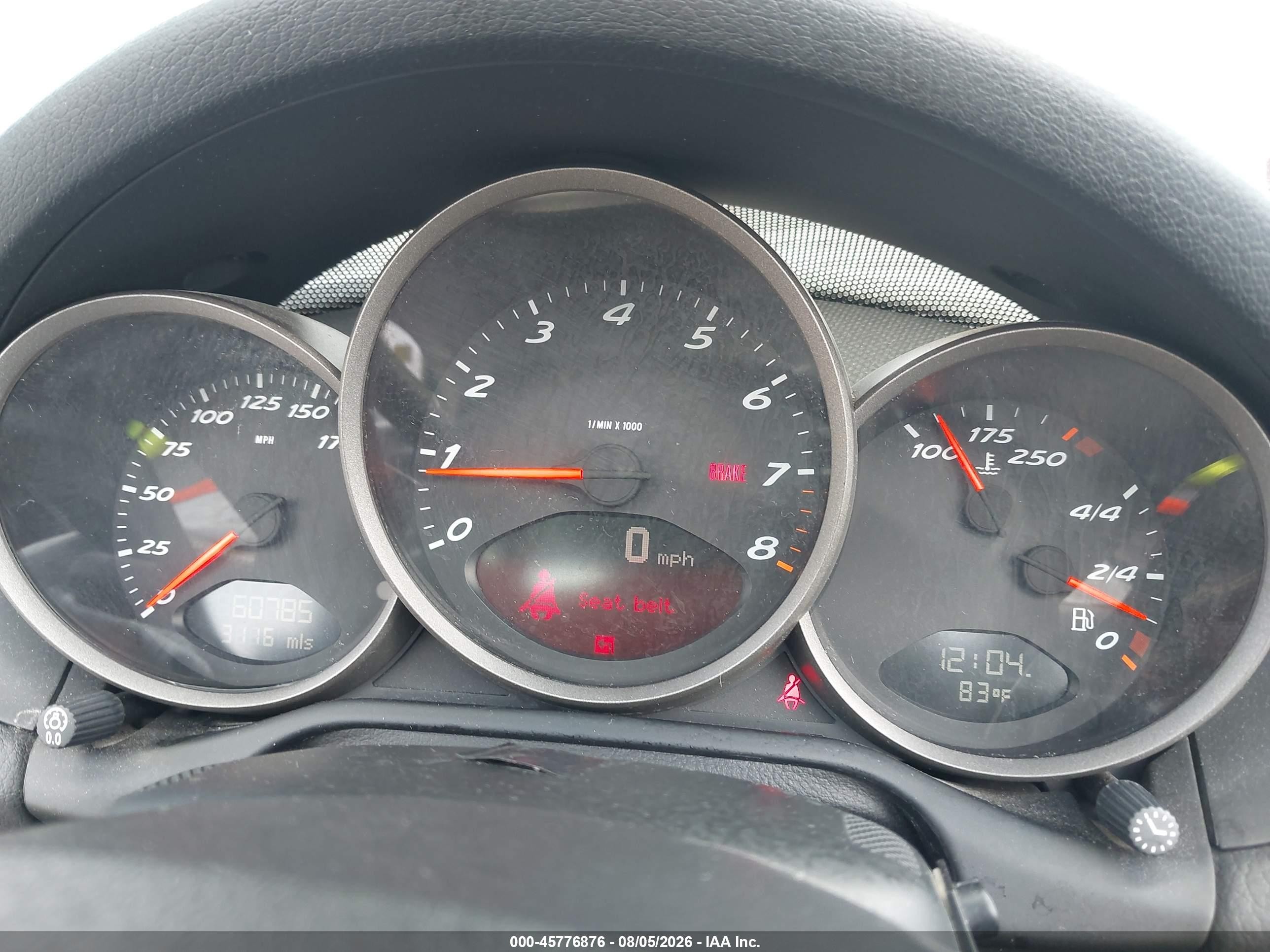 2006 Porsche Boxster VIN WP0CA29836U711658 IAAI salvage auction — Side, Clear (Indiana), sold $7,700 on 2026-09-06 (photo 7)