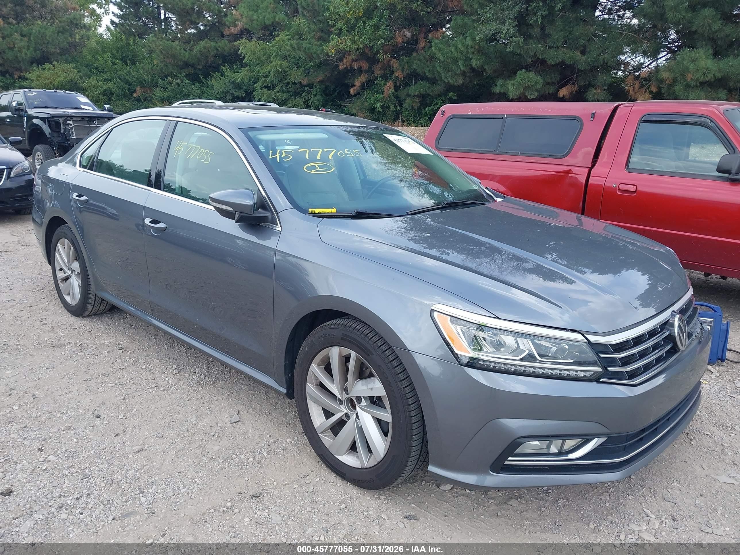 2018 Volkswagen Passat VIN 1VWBA7A31JC027891 IAAI salvage auction — Unknown, Wait Title, sold $3,250 on 2026-09-22 (photo 1)