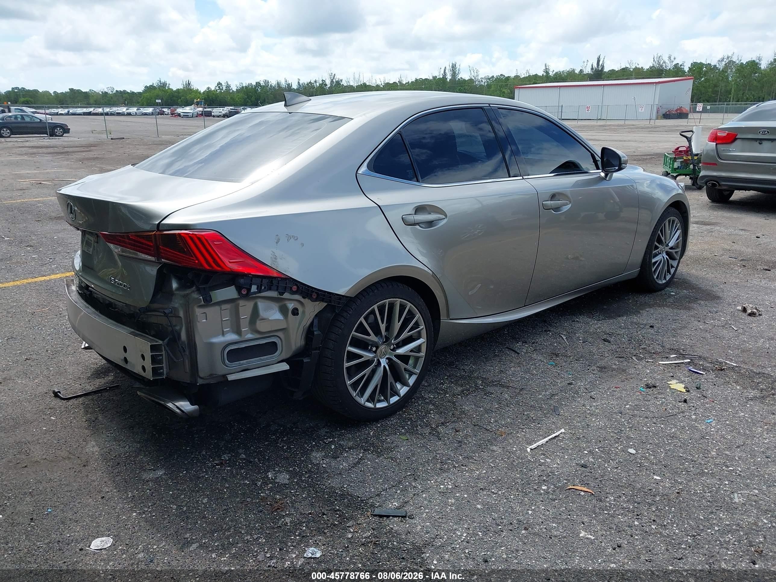 2017 Lexus VIN JTHBA1D24H5054101 IAAI salvage auction — Rear End, Rebuildable (Florida), sold $6,775 on 2026-09-12 (photo 4)