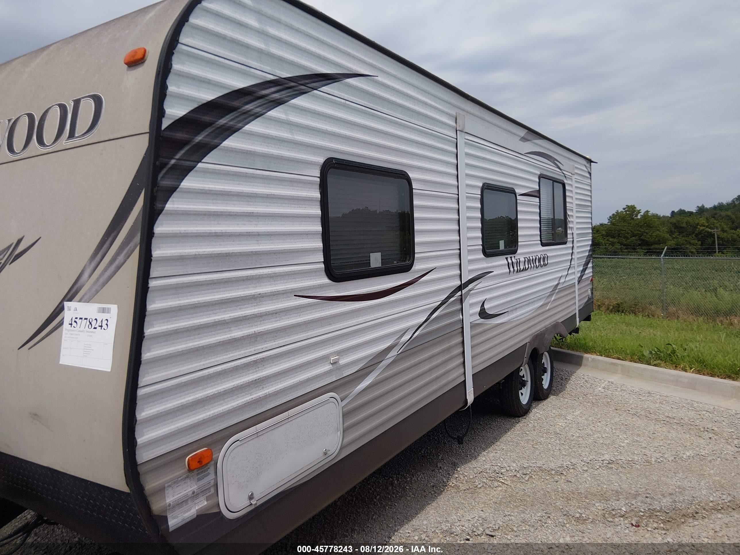 2014 Forest River Wildwood VIN 4X4YWDB20EA250920 IAAI salvage auction — Unknown, Salvage (Missouri), sold $2,150 on 2026-09-23 (photo 2)