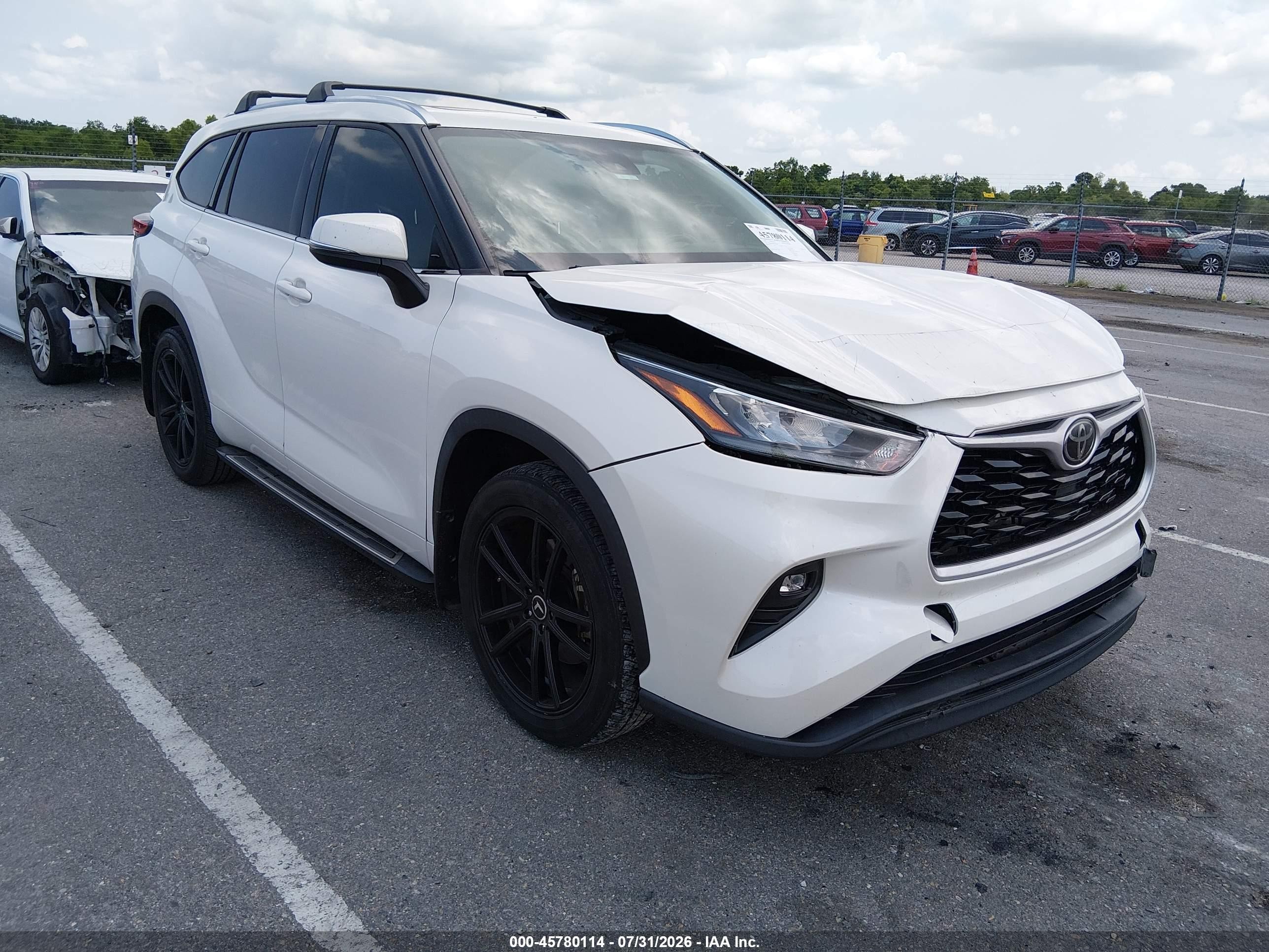 2020 Toyota Highlander VIN 5TDGZRAH9LS505596 — IAAI salvage auction photo