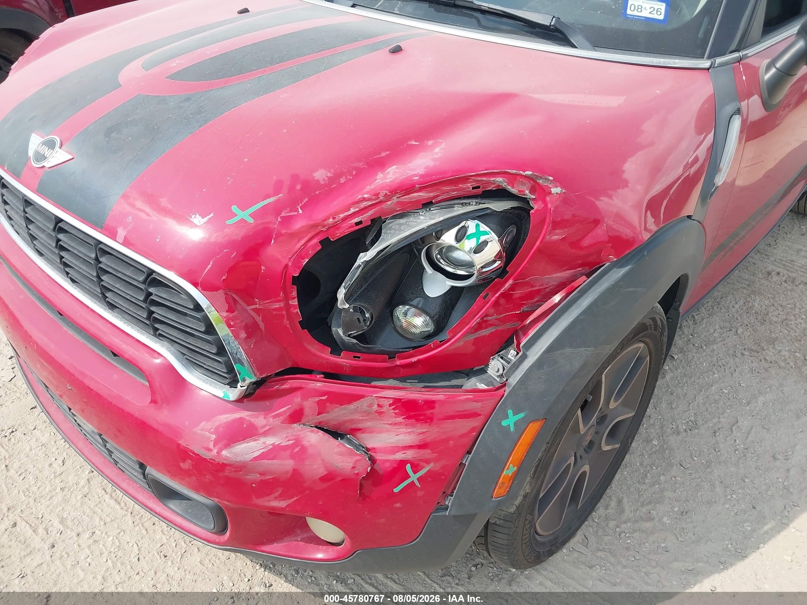 2012 Mini Cooper VIN WMWZC3C55CWL87814 IAAI salvage auction — Front End, Original (Texas), sold $1,050 on 2026-09-13 (photo 6)