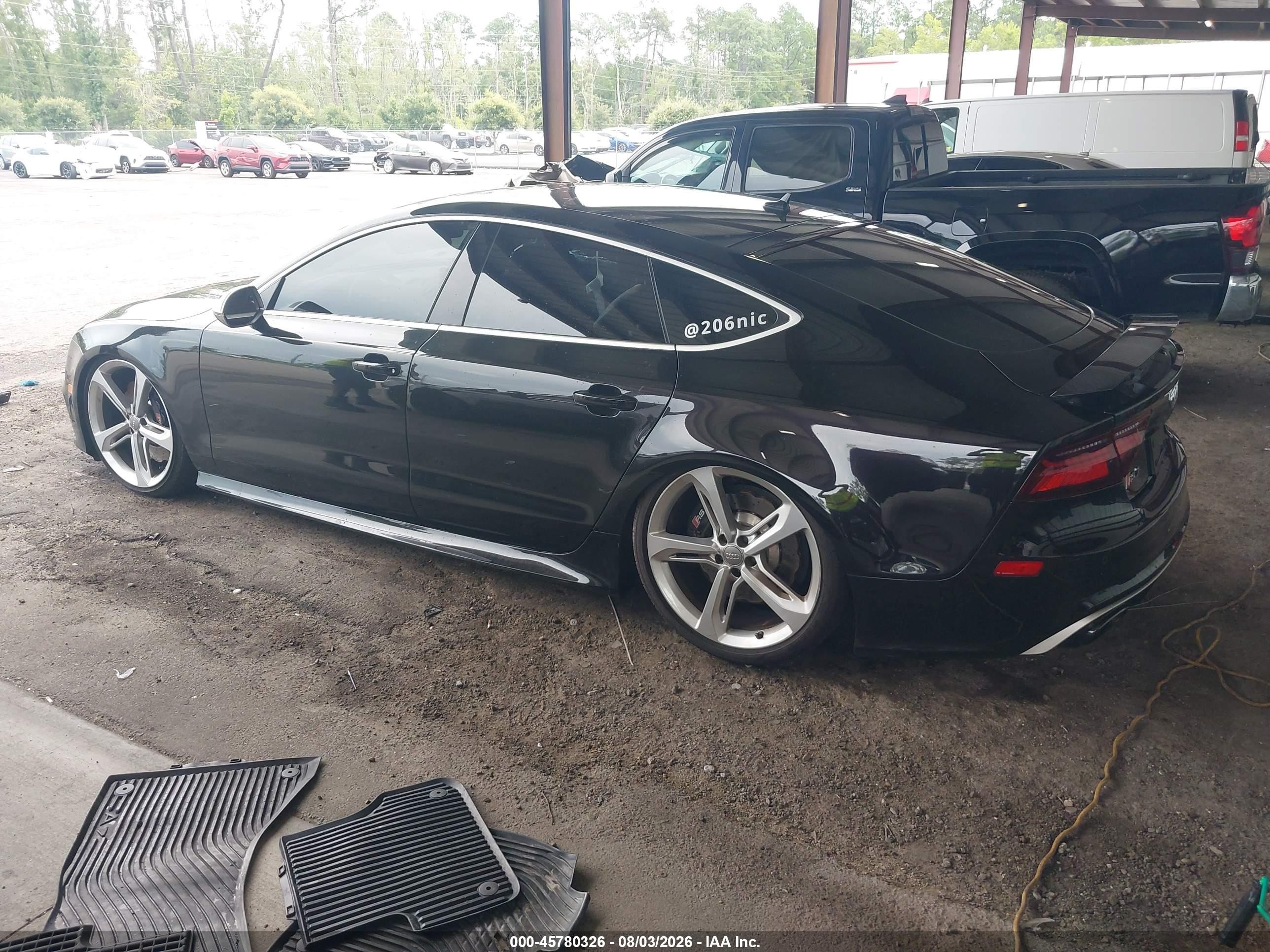2016 Audi Rs7 VIN WUAW2AFC2GN902273 IAAI salvage auction — Side, Rebuildable (Florida), sold $9,700 on 2026-09-12 (photo 3)