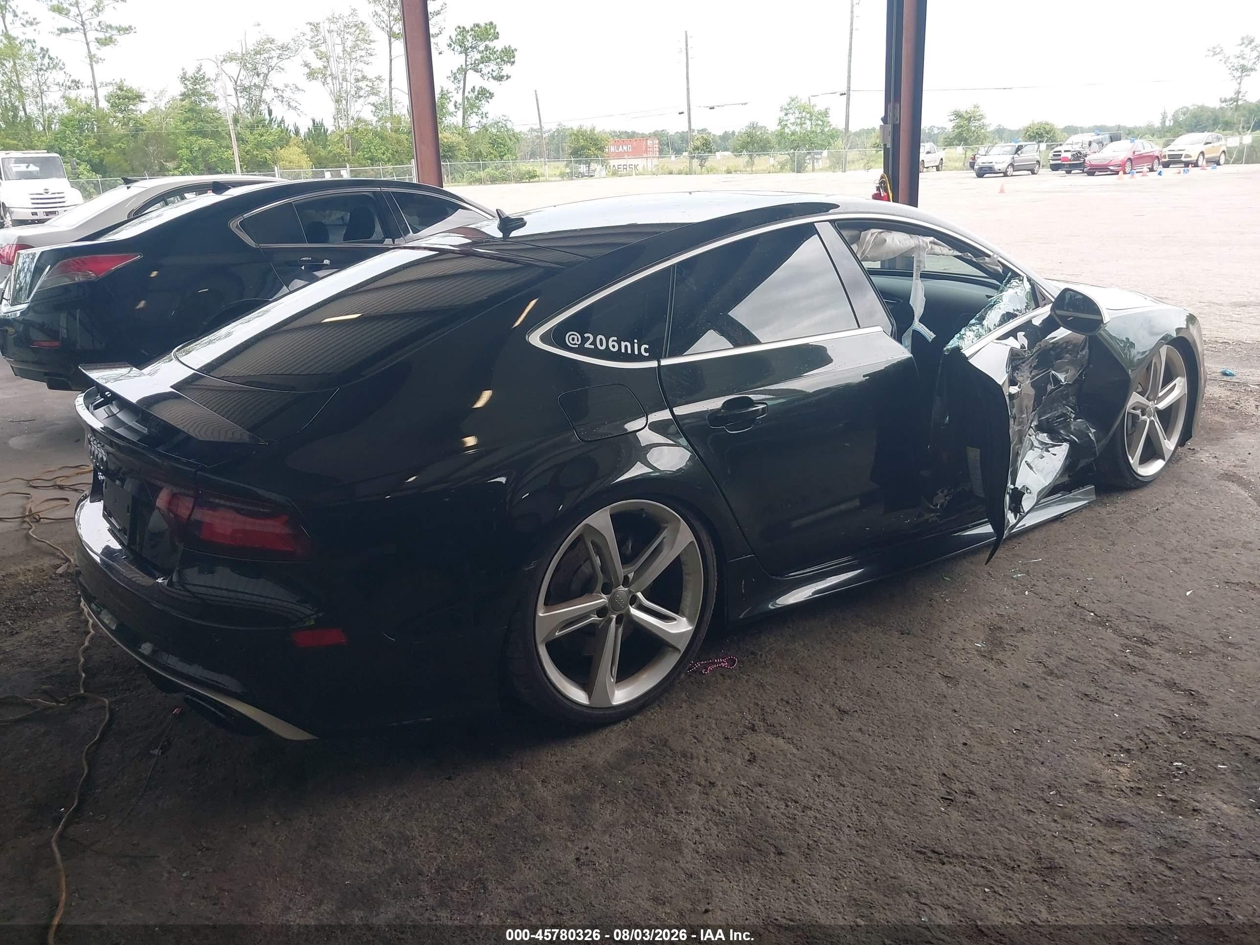 2016 Audi Rs7 VIN WUAW2AFC2GN902273 IAAI salvage auction — Side, Rebuildable (Florida), sold $9,700 on 2026-09-12 (photo 4)