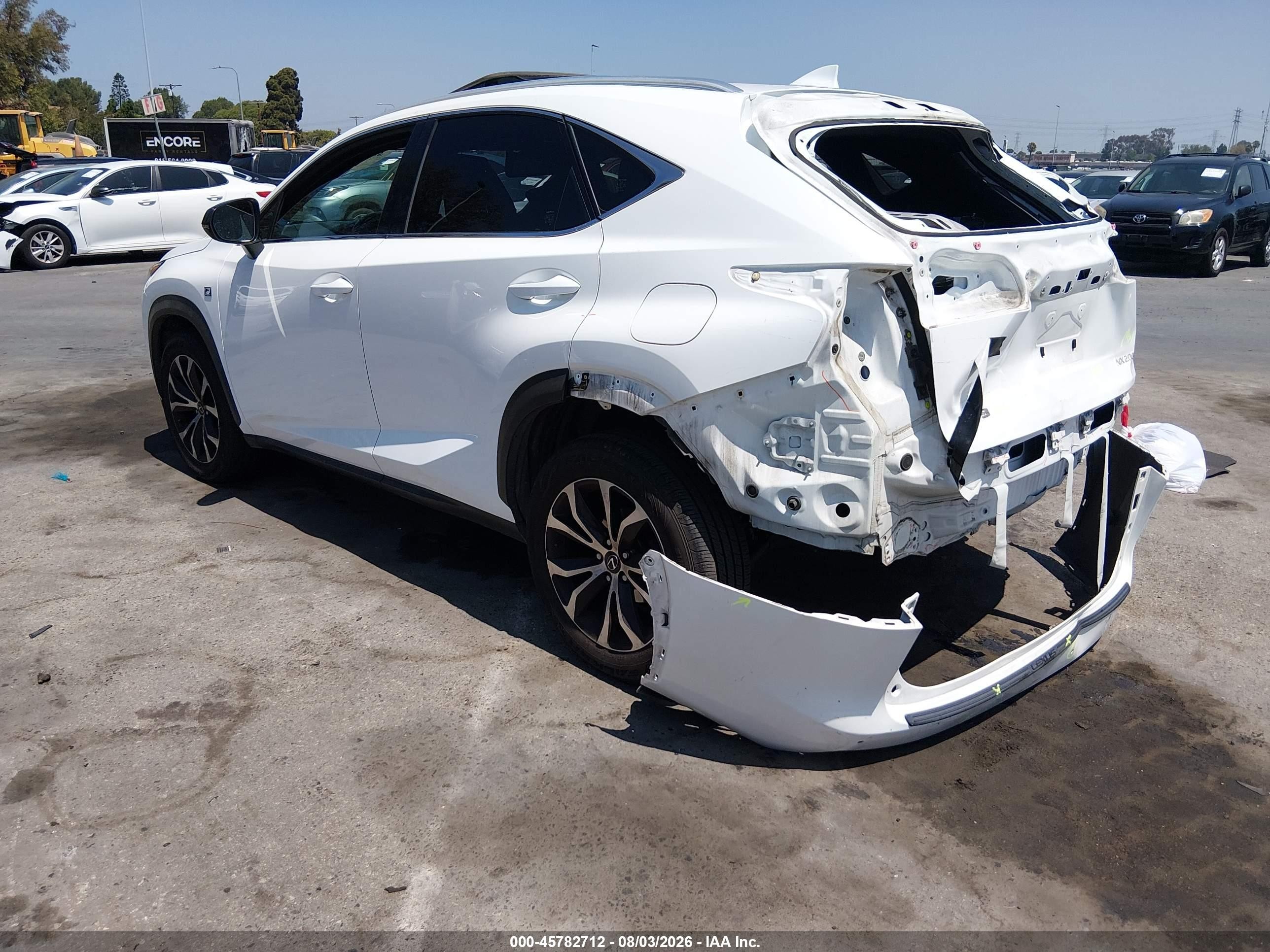 2017 Lexus Nx VIN JTJYARBZ1H2085072 IAAI salvage auction — Rear End, Salvage (California), sold $7,300 on 2026-09-11 (photo 3)