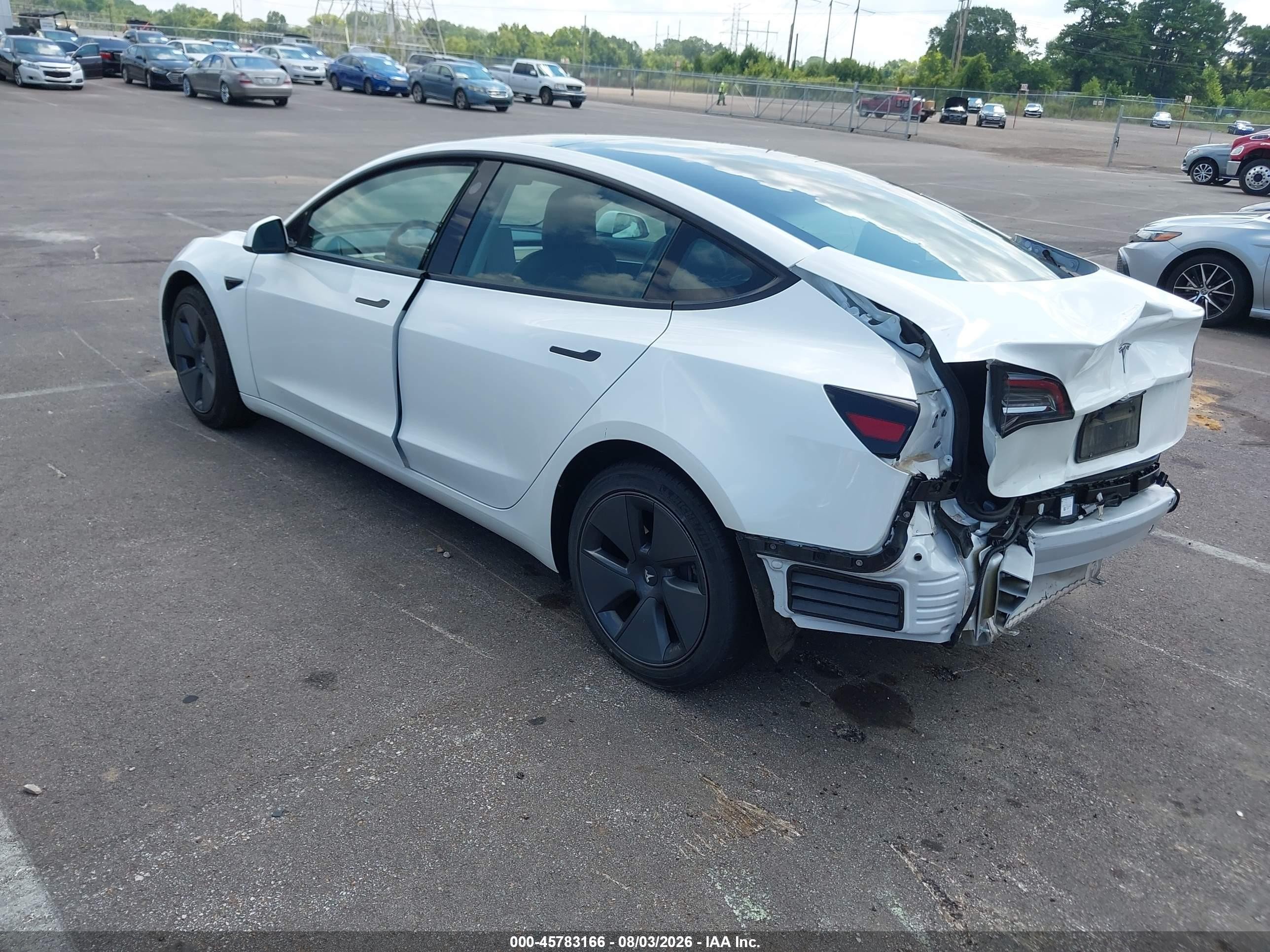 2023 Tesla Model 3 VIN 5YJ3E1EA2PF465249 IAAI salvage auction — Rear End, Salvage (Mississippi), sold $7,600 on 2026-09-10 (photo 3)