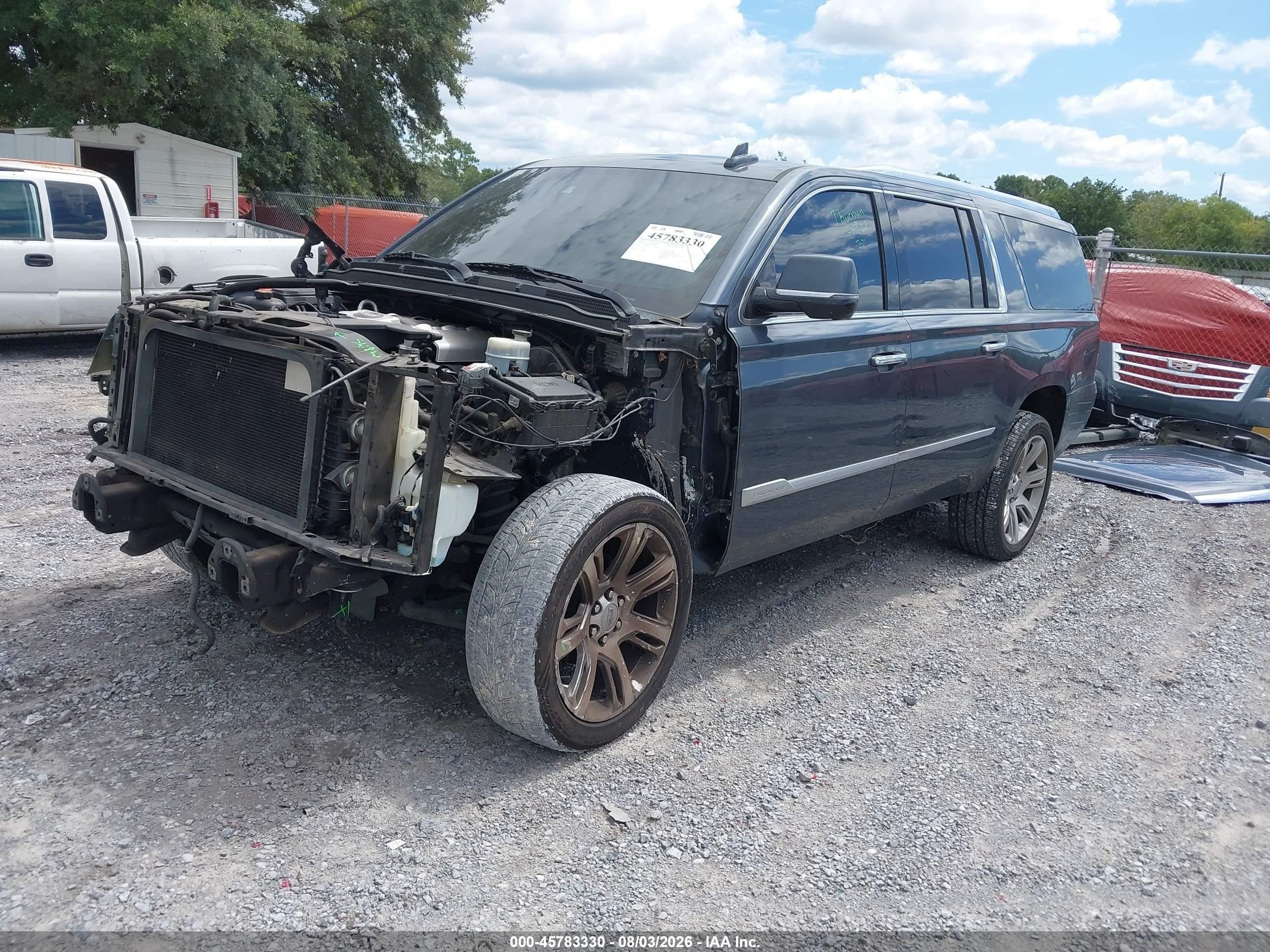 2020 Cadillac Escalade ESV VIN 1GYS4JKJ8LR155835 IAAI salvage auction — Front End, Certificate Of Destruction (Florida), sold $4,500 on 2026-09-12 (photo 2)