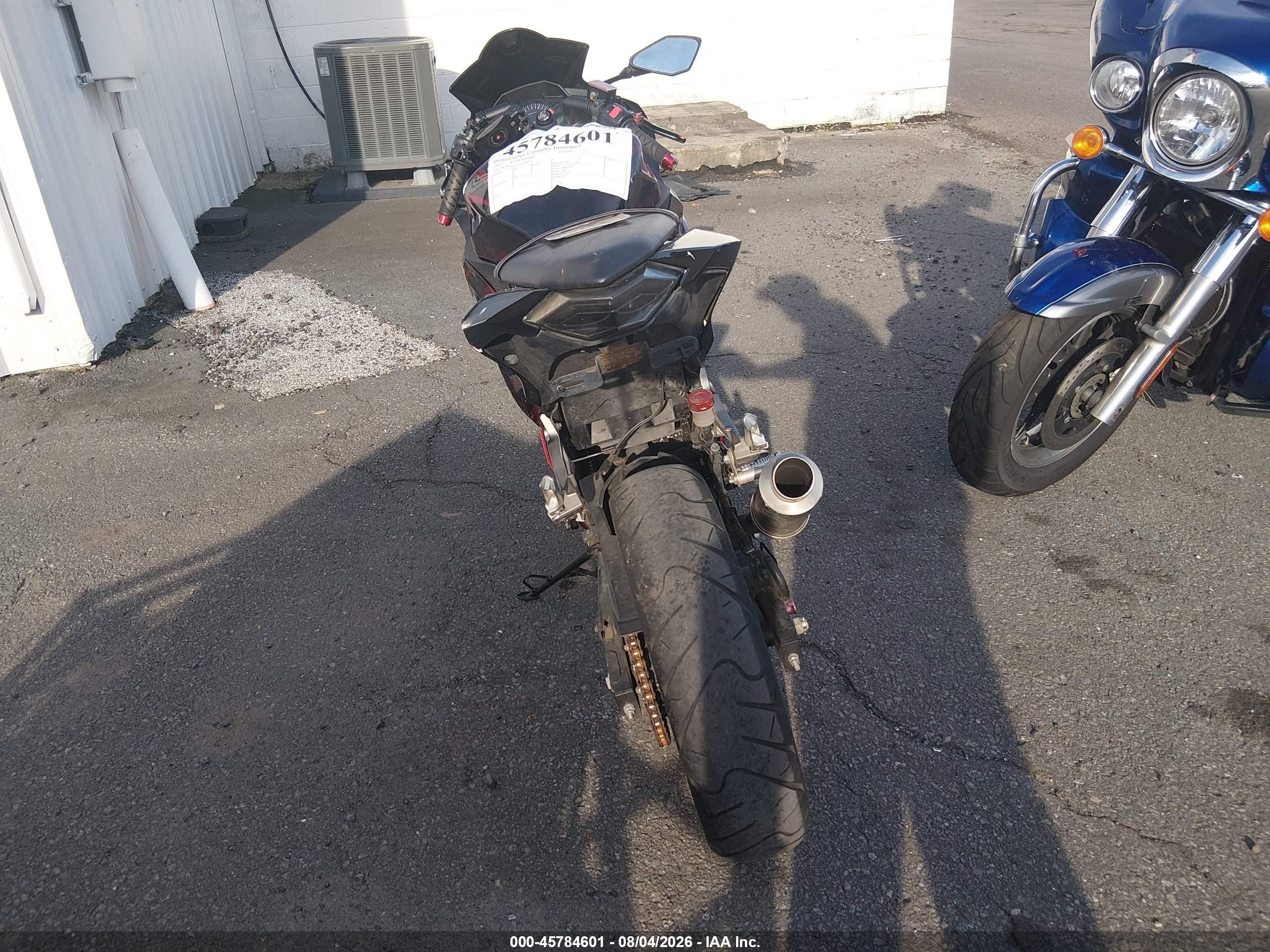 2013 Kawasaki Ninja VIN JKAEX8A19DDA08326 IAAI salvage auction — Side, Clear (Virginia), sold $425 on 2026-09-09 (photo 6)