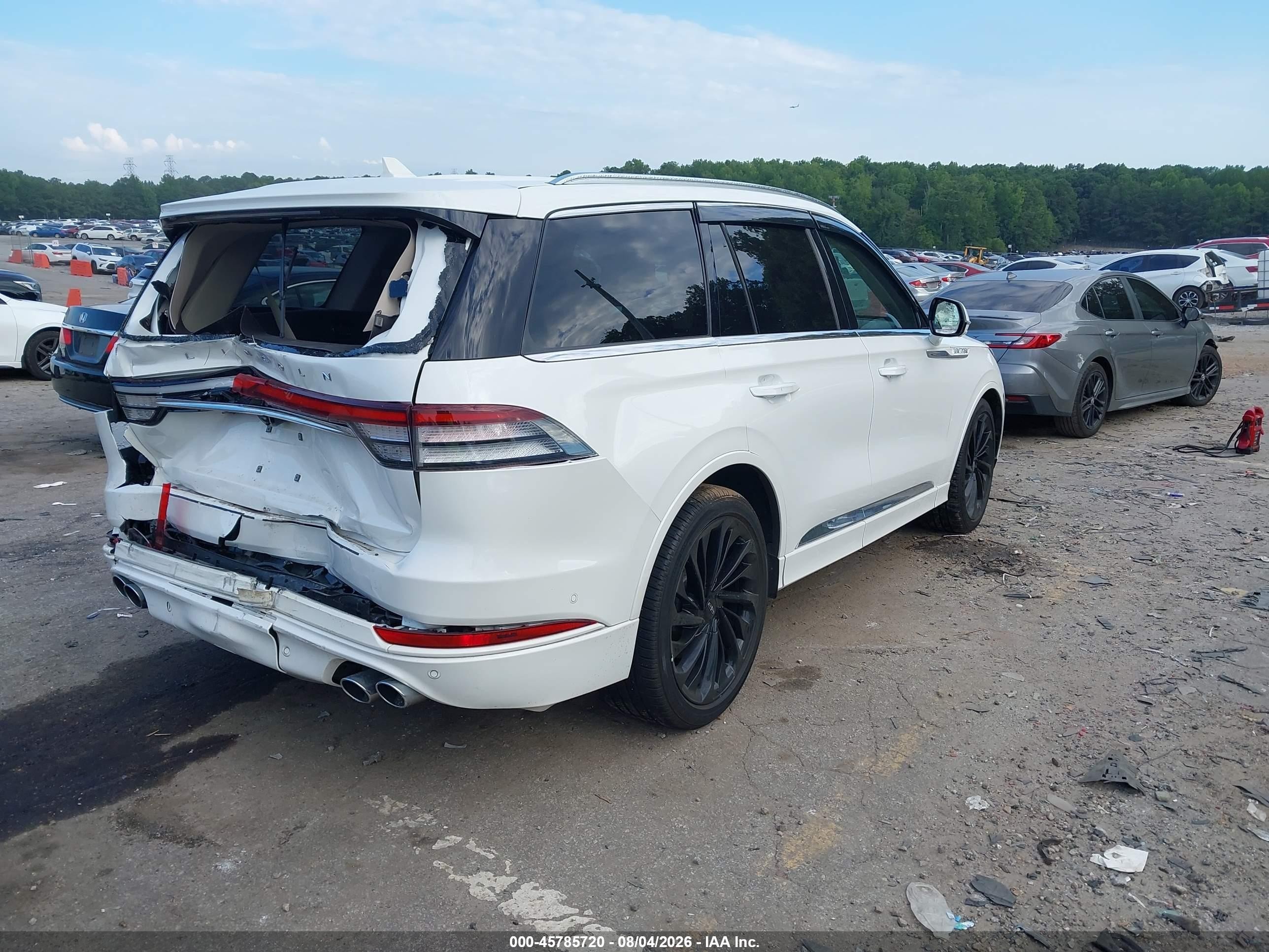 2022 Lincoln Aviator VIN 5LM5J7XC5NGL00992 IAAI salvage auction — Rear End, Salvage (Georgia), sold $13,500 on 2026-09-05 (photo 4)