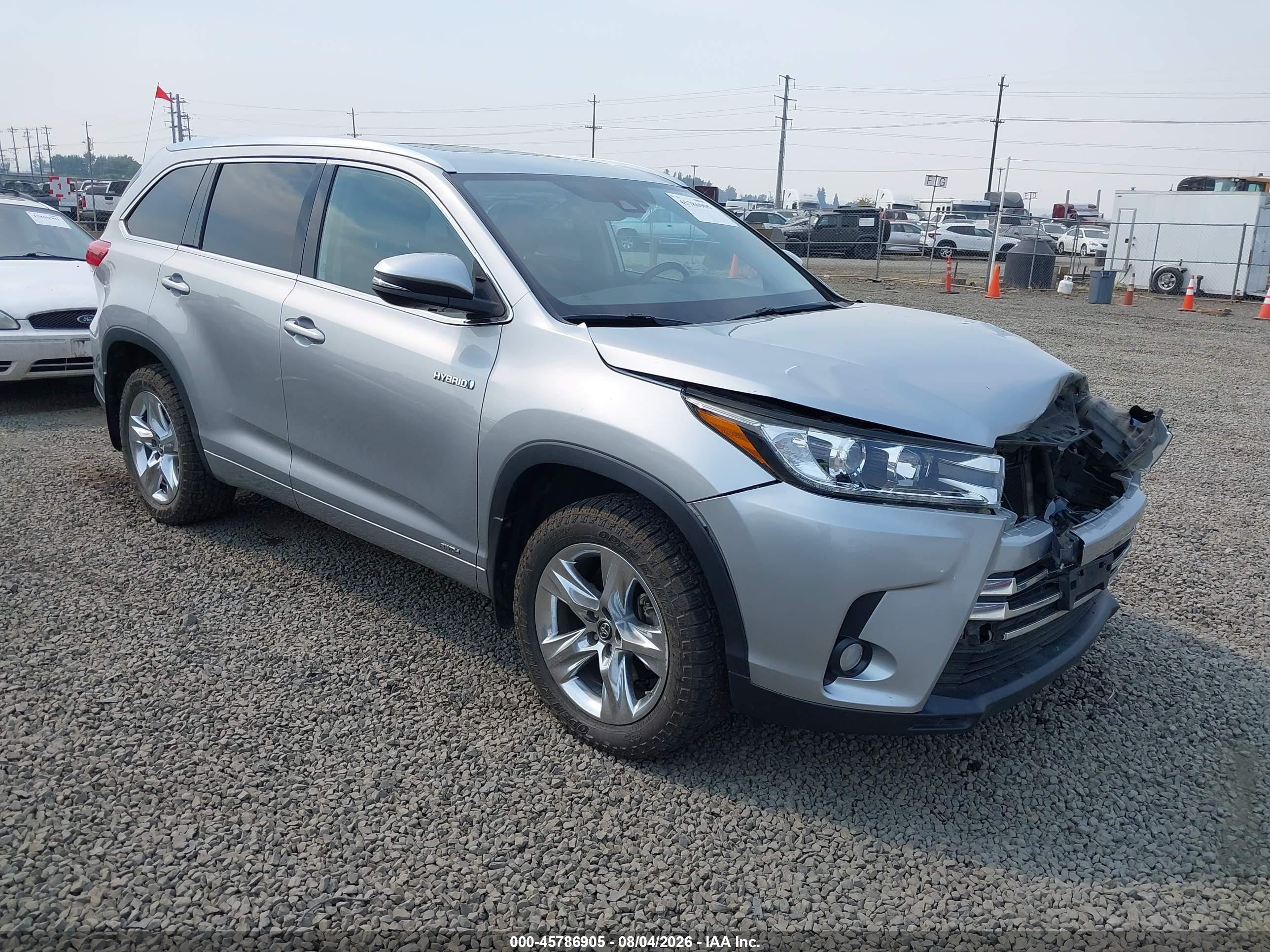 2018 Toyota Highlander Hybrid VIN 5TDDGRFH2JS042795 — IAAI salvage auction photo