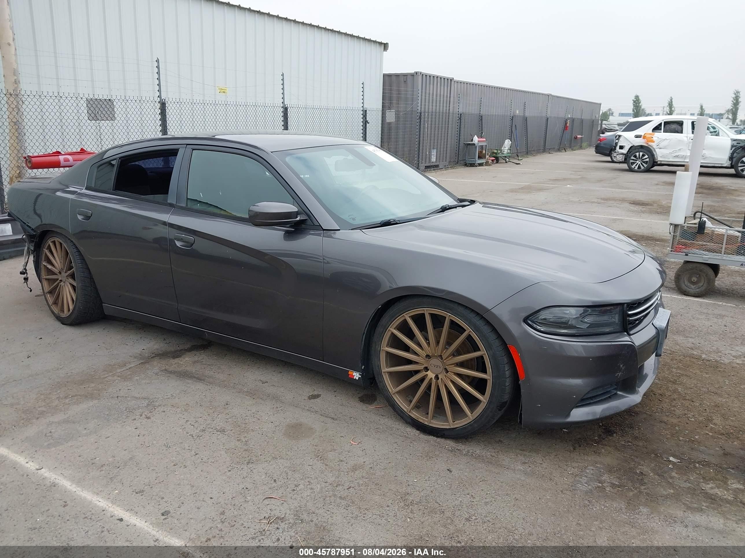 2015 Dodge Charger VIN 2C3CDXBG7FH826650 IAAI salvage auction — Rear End, Salvage (California), sold $2,100 on 2026-09-08 (photo 1)