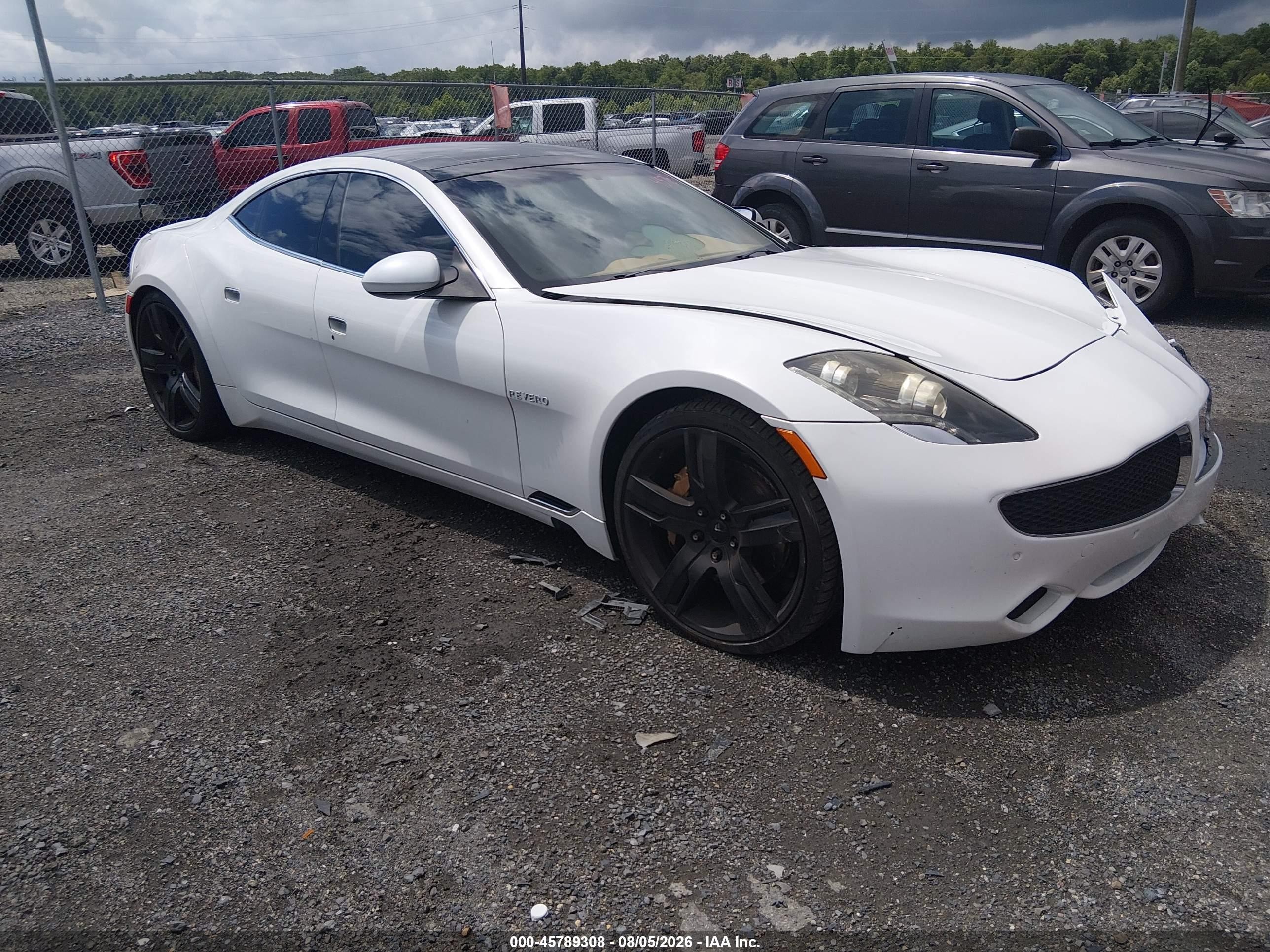 2012 Fisker Karma VIN YH4K14AA9CA001723 IAAI salvage auction — Front End, Salvage (Pennsylvania), sold $3,700 on 2026-09-08 (photo 1)