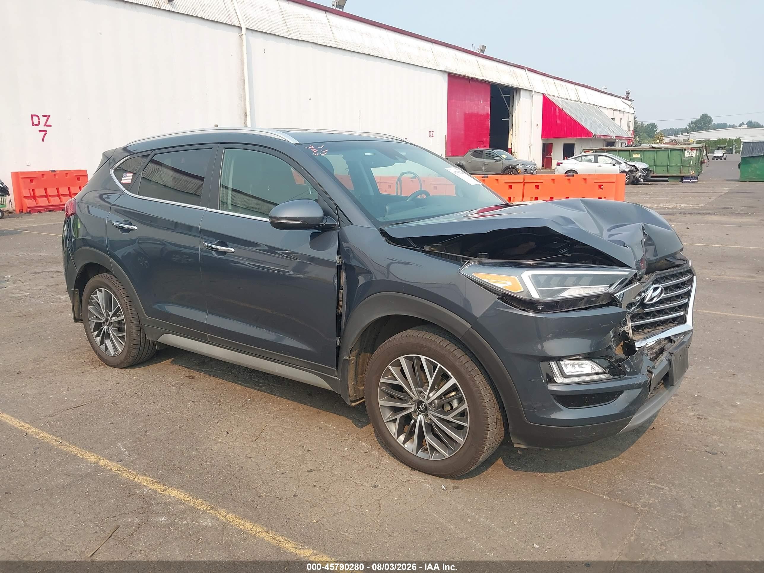 2021 Hyundai Tucson VIN KM8J3CAL8MU284929 IAAI salvage auction — Front & Rear, Salvage (Oregon), sold $4,400 on 2026-10-11 (photo 1)