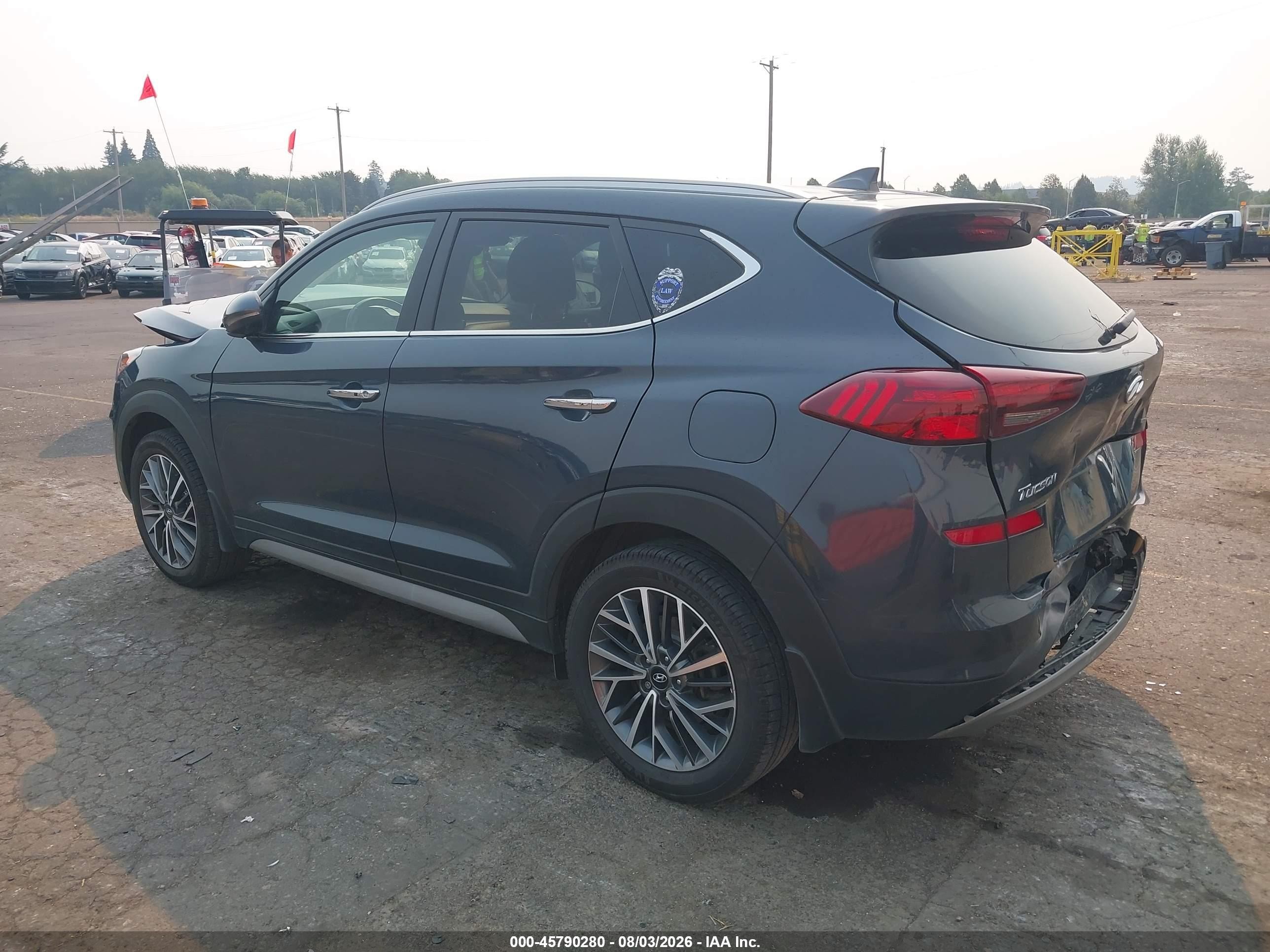 2021 Hyundai Tucson VIN KM8J3CAL8MU284929 IAAI salvage auction — Front & Rear, Salvage (Oregon), sold $4,400 on 2026-10-11 (photo 3)