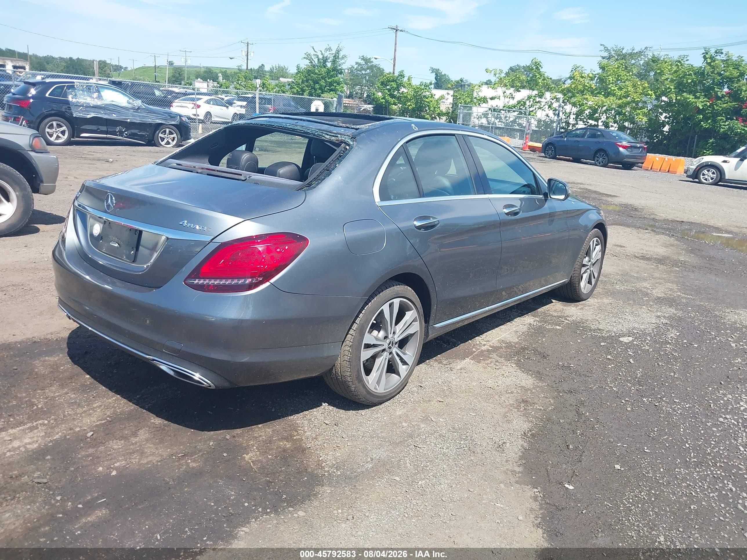 2019 Mercedes-benz C-klasse VIN 55SWF8EB3KU284535 IAAI salvage auction — Rear End, Salvage (Idaho), sold $10,400 on 2026-09-11 (photo 4)