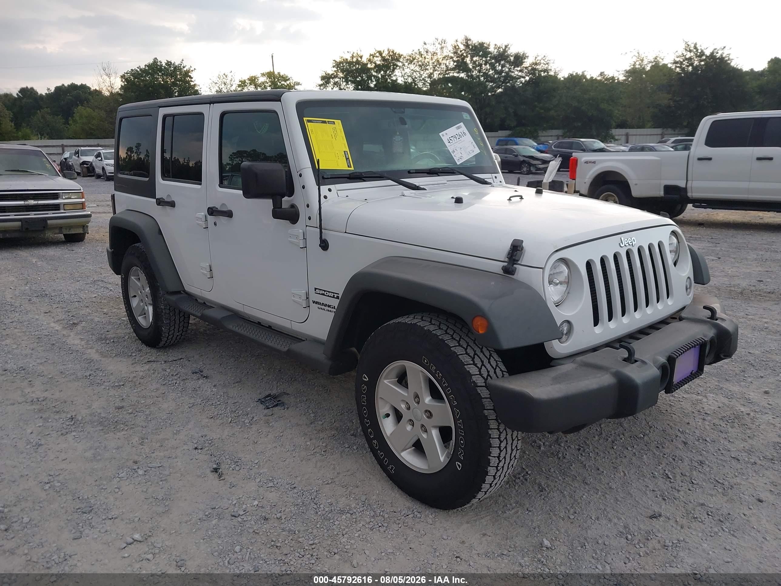 2016 Jeep Wrangler Unlimited VIN 1C4BJWDG0GL196983 — IAAI salvage auction photo