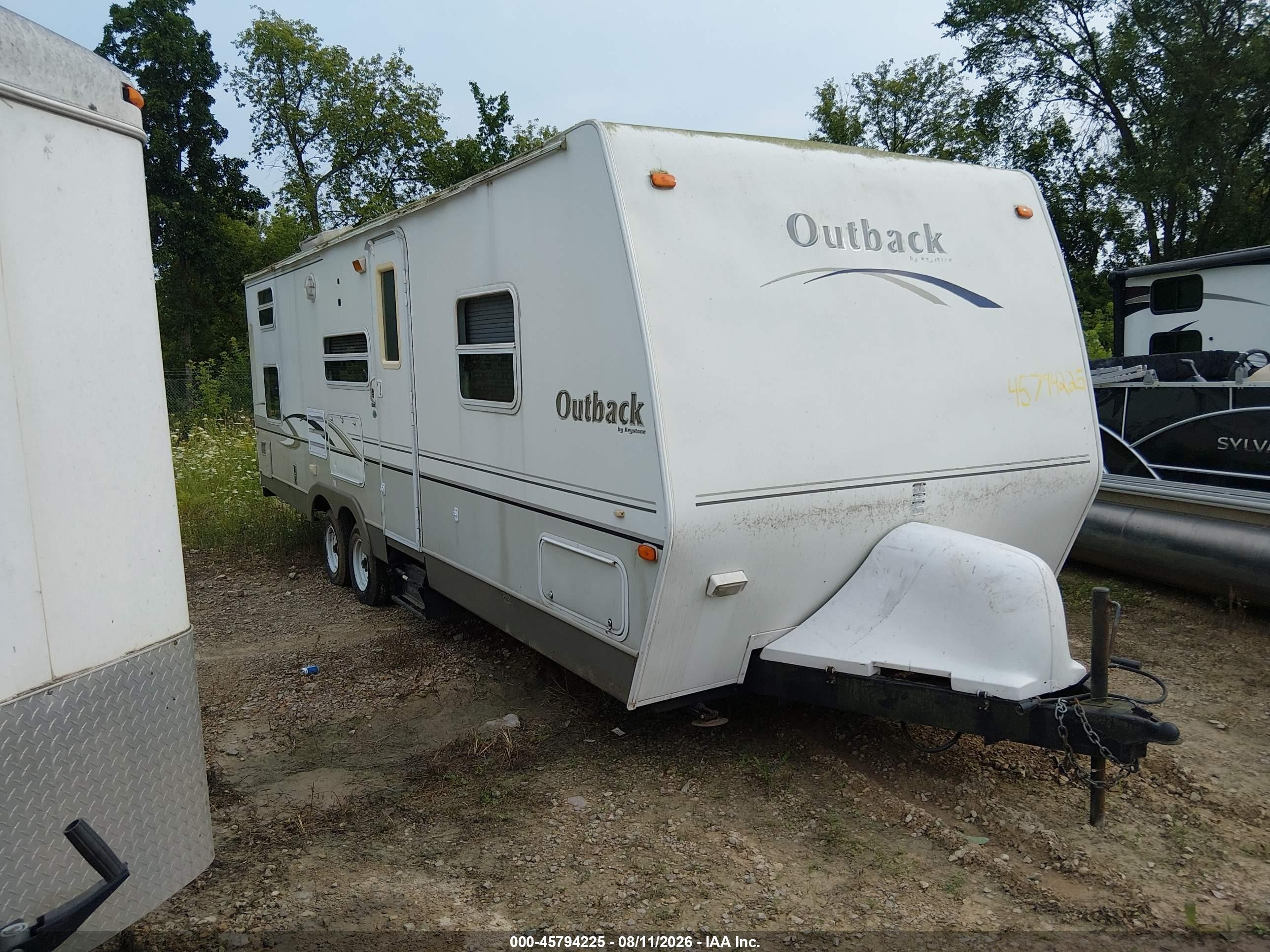 2005 Keystone Rv Outback VIN 4YDT28B245G912274 IAAI salvage auction — Top/Roof, Clear (Wisconsin), sold $25 on 2026-09-16 (photo 1)