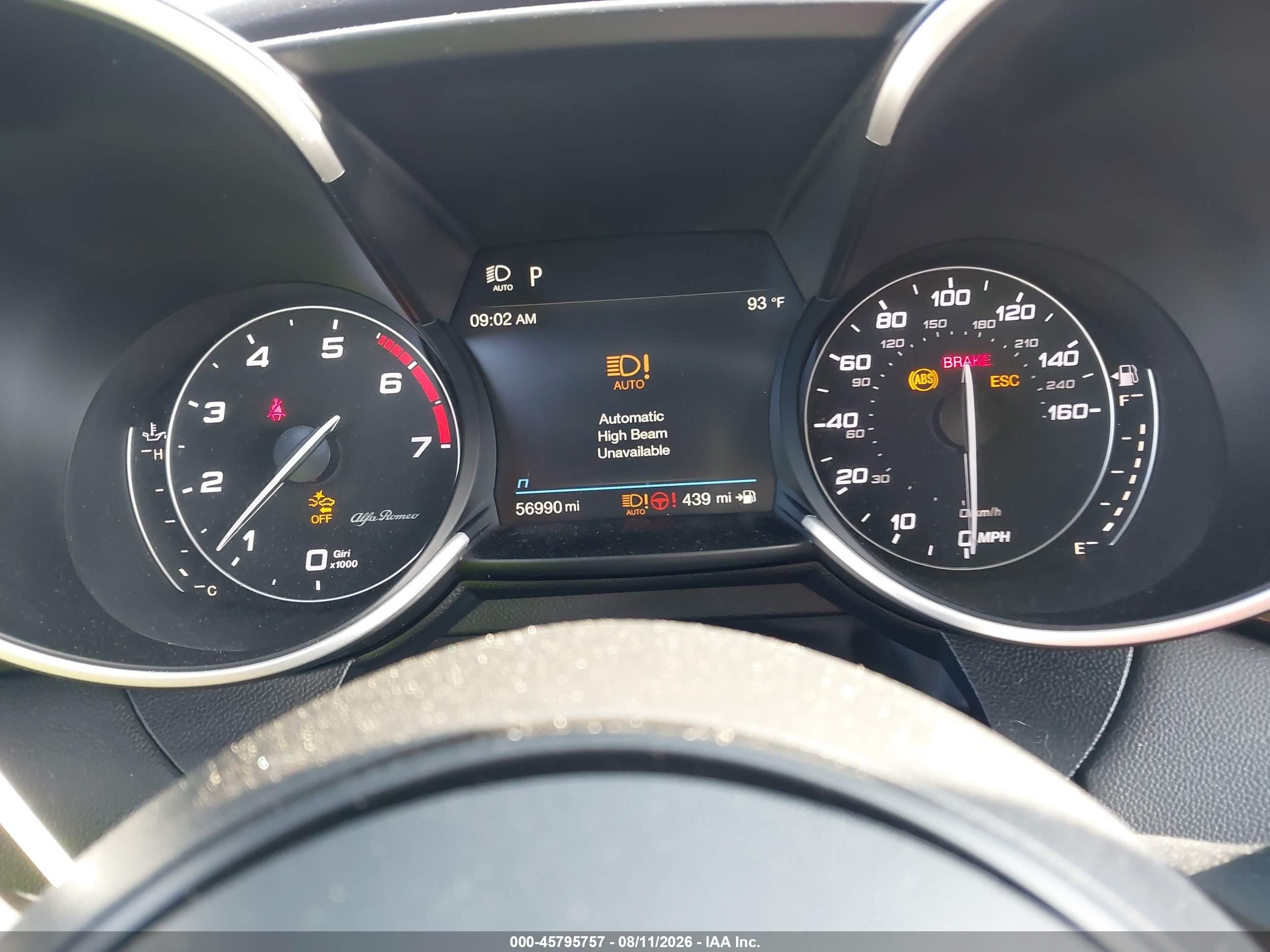 2022 Alfa Romeo Giulia VIN ZARFAMBN2N7656910 IAAI salvage auction — Front & Rear, Salvage (Texas), sold $8,200 on 2026-09-12 (photo 7)