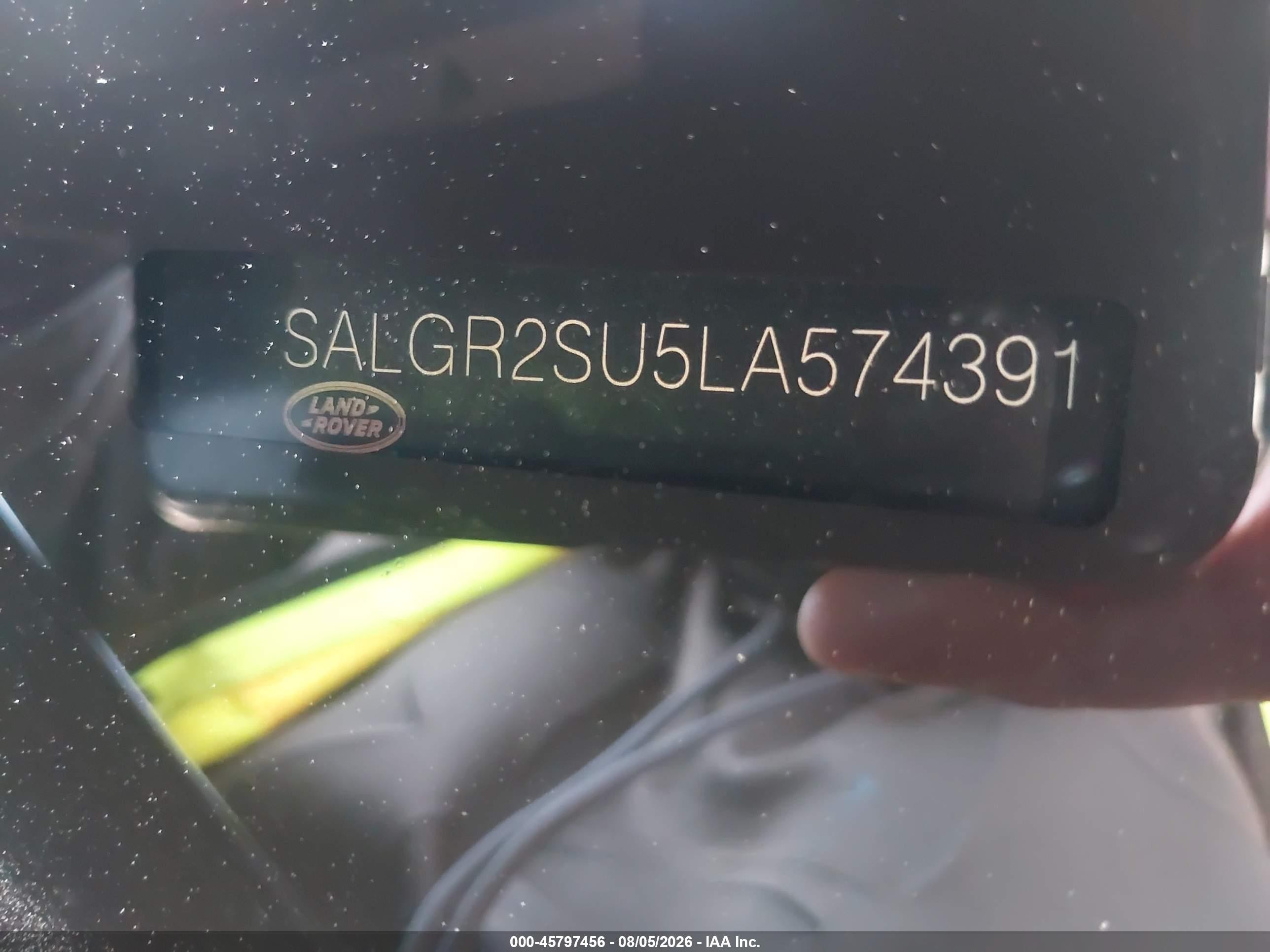 2020 Land rover RANGE ROVER VIN SALGR2SU5LA574391 IAAI salvage auction — Theft, Salvage (California), sold $17,800 on 2026-09-05 (photo 9)