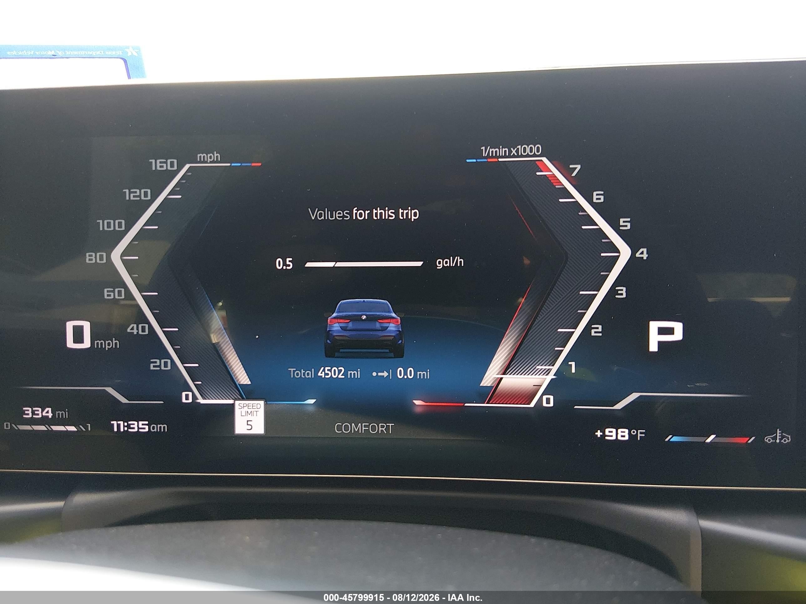 2026 BMW M440i xDrive VIN WBA83DA03TCX71892 IAAI salvage auction — Normal Wear, Clear (Texas), sold $35,250 on 2026-08-20 (photo 7)