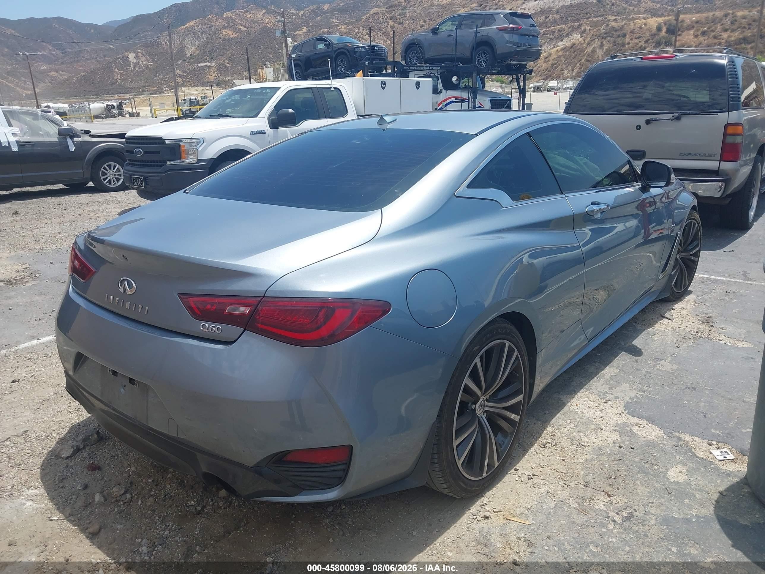 2018 Infiniti Q60 VIN JN1EV7EKXJM343194 IAAI salvage auction — Front End, Salvage (California), sold $2,700 on 2026-09-07 (photo 4)