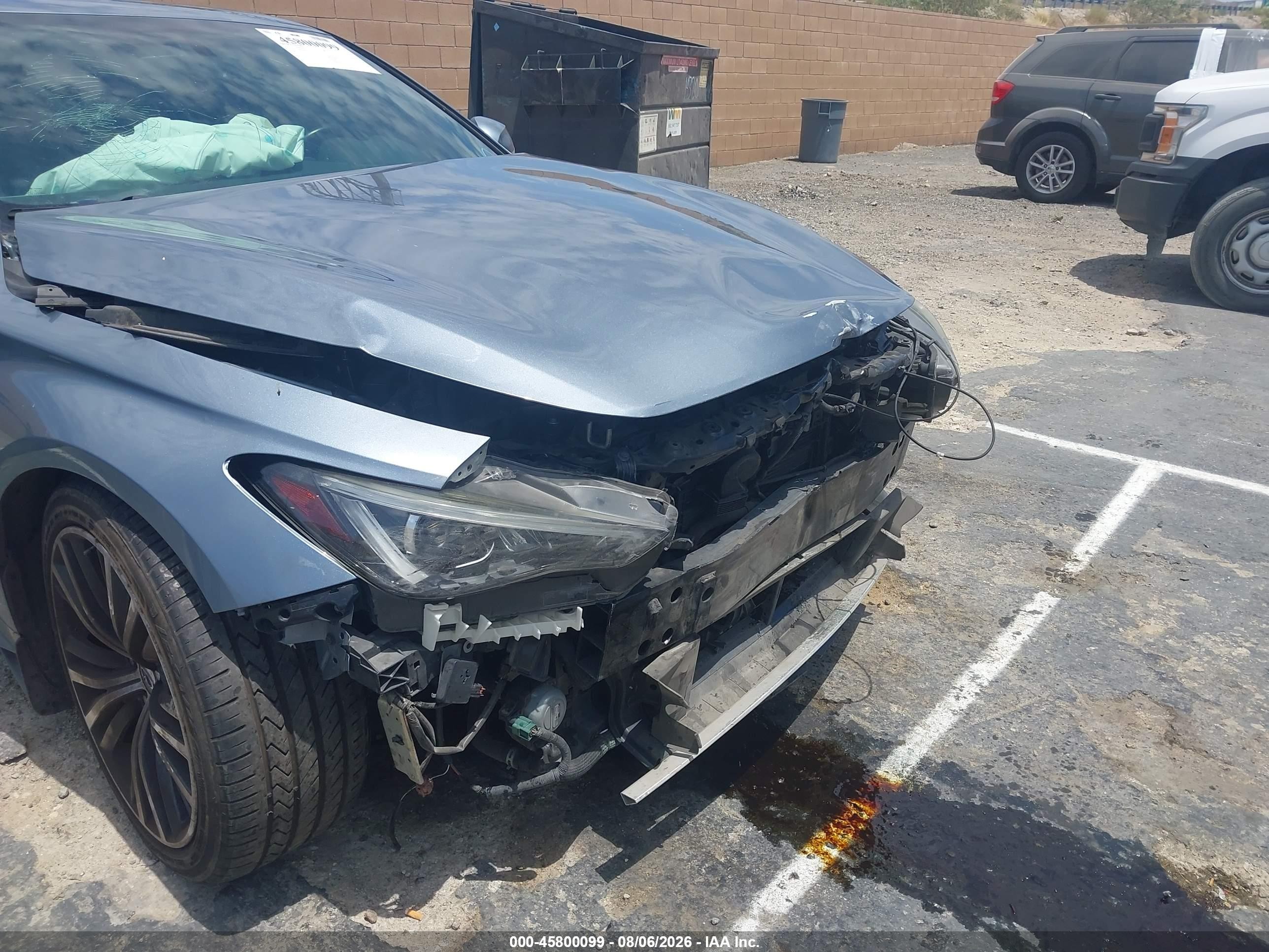 2018 Infiniti Q60 VIN JN1EV7EKXJM343194 IAAI salvage auction — Front End, Salvage (California), sold $2,700 on 2026-09-07 (photo 6)