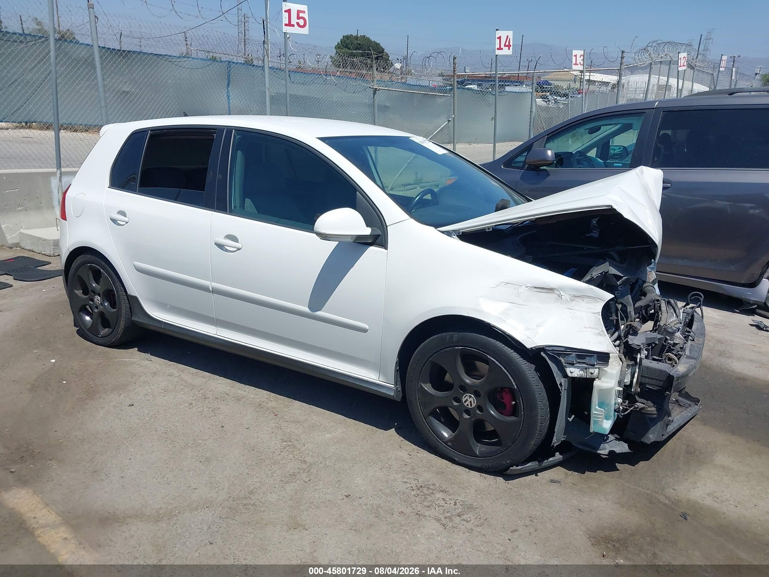 2008 Volkswagen Gti VIN WVWHV71K78W178025 IAAI salvage auction — Front End, Salvage (California), sold $550 on 2026-09-14 (photo 1)