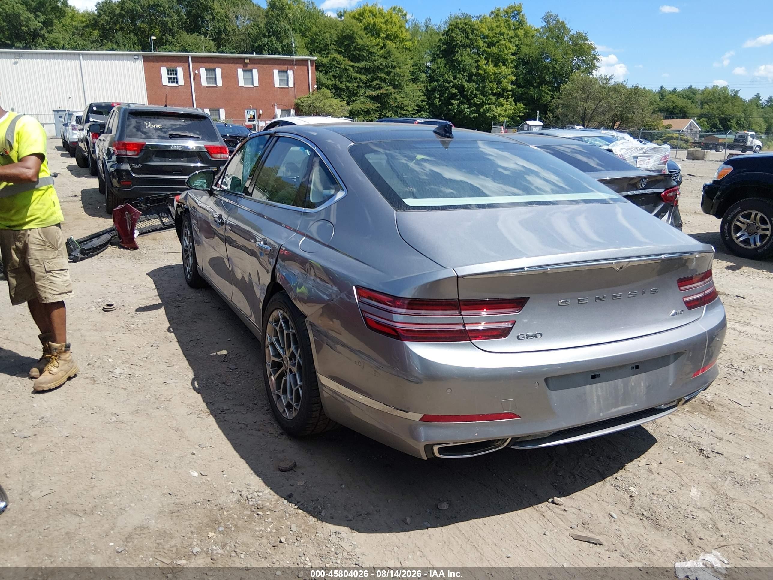 2021 Genesis G80 VIN KMTGB4SC1MU045827 IAAI salvage auction — Unknown, Salvage (Massachusetts), sold $10,000 on 2026-09-11 (photo 3)