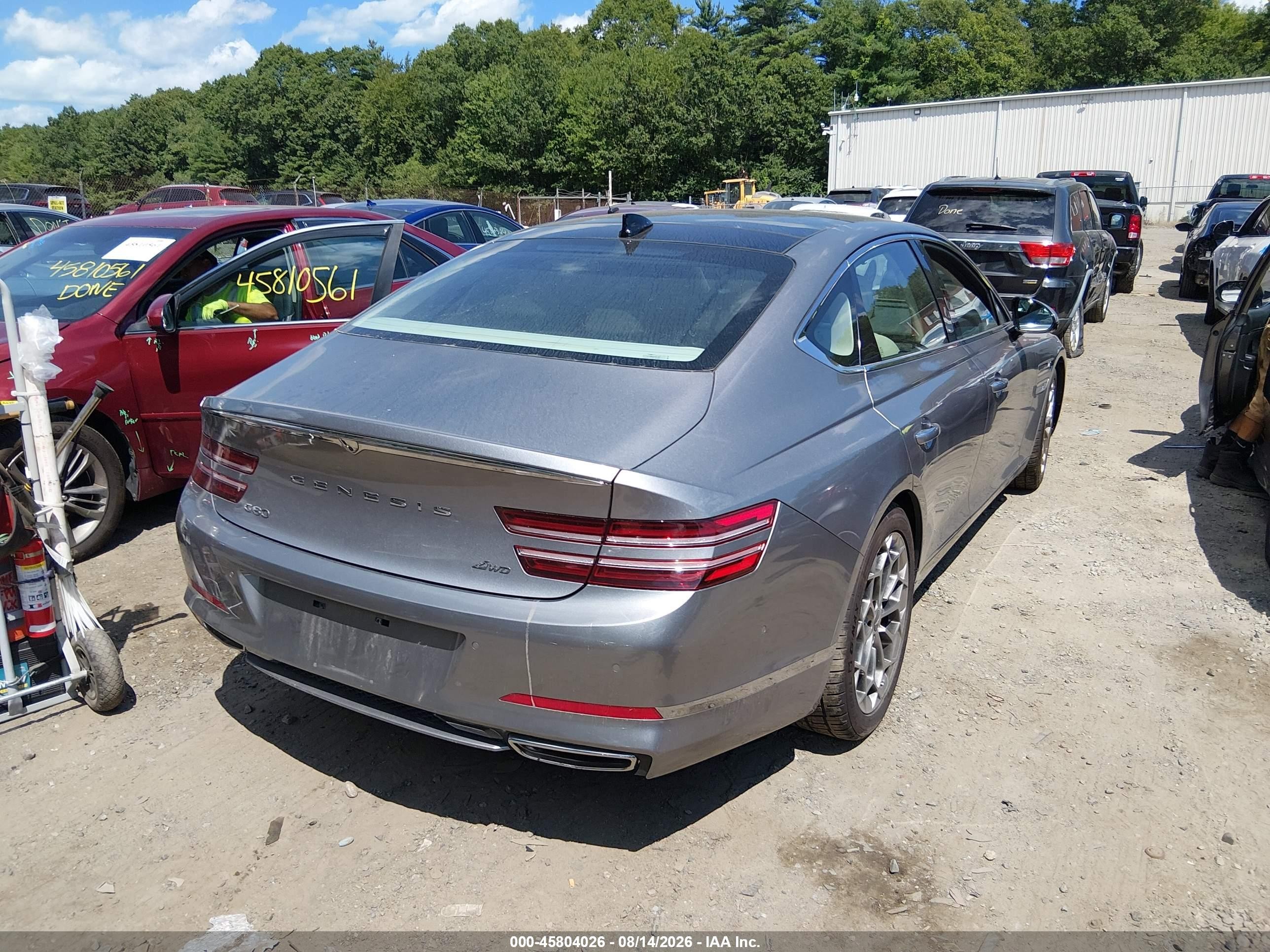 2021 Genesis G80 VIN KMTGB4SC1MU045827 IAAI salvage auction — Unknown, Salvage (Massachusetts), sold $10,000 on 2026-09-11 (photo 4)